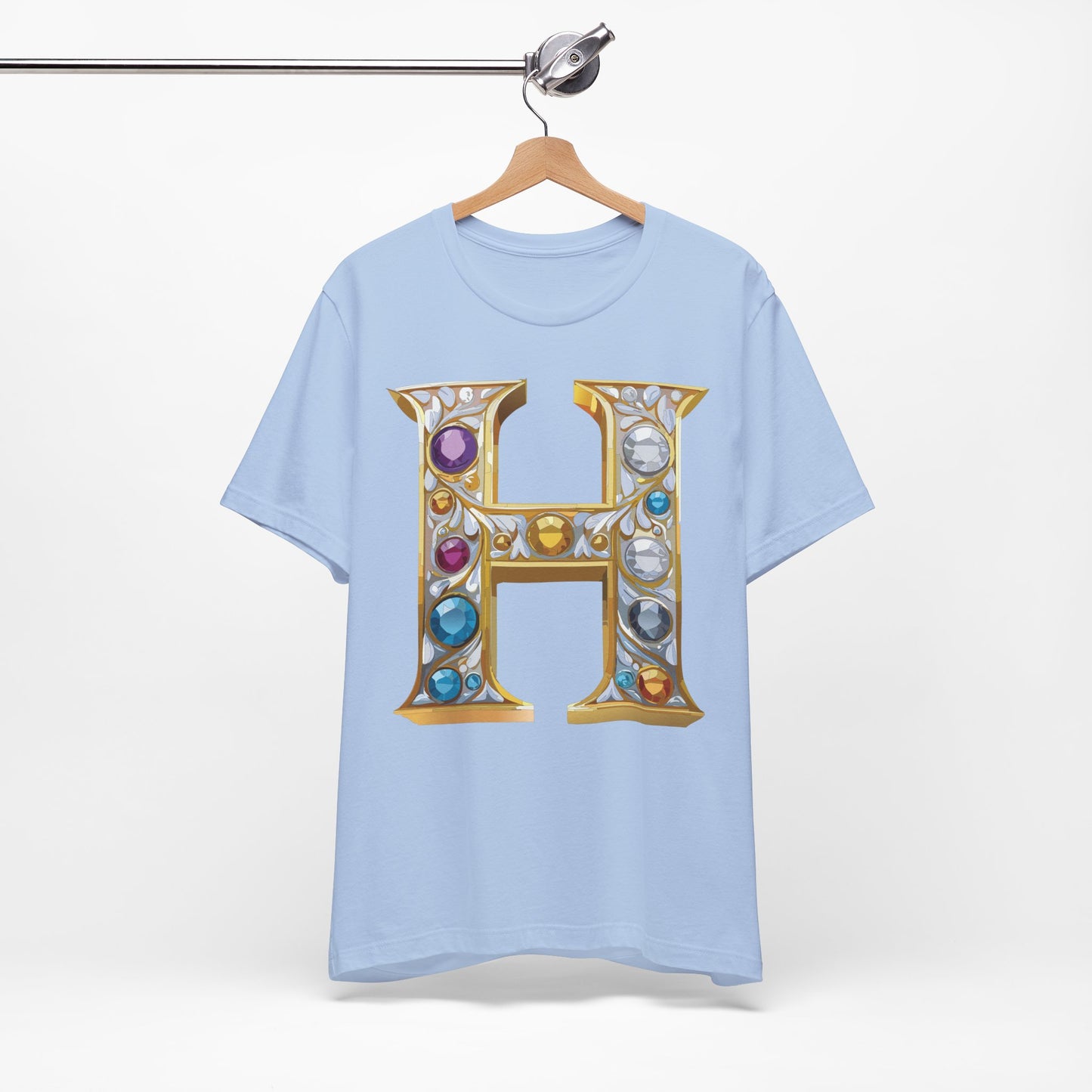Letter Shirt, Shirt with Letters, Tee Shirt with Gold Letter, Shirt with Antique Letters