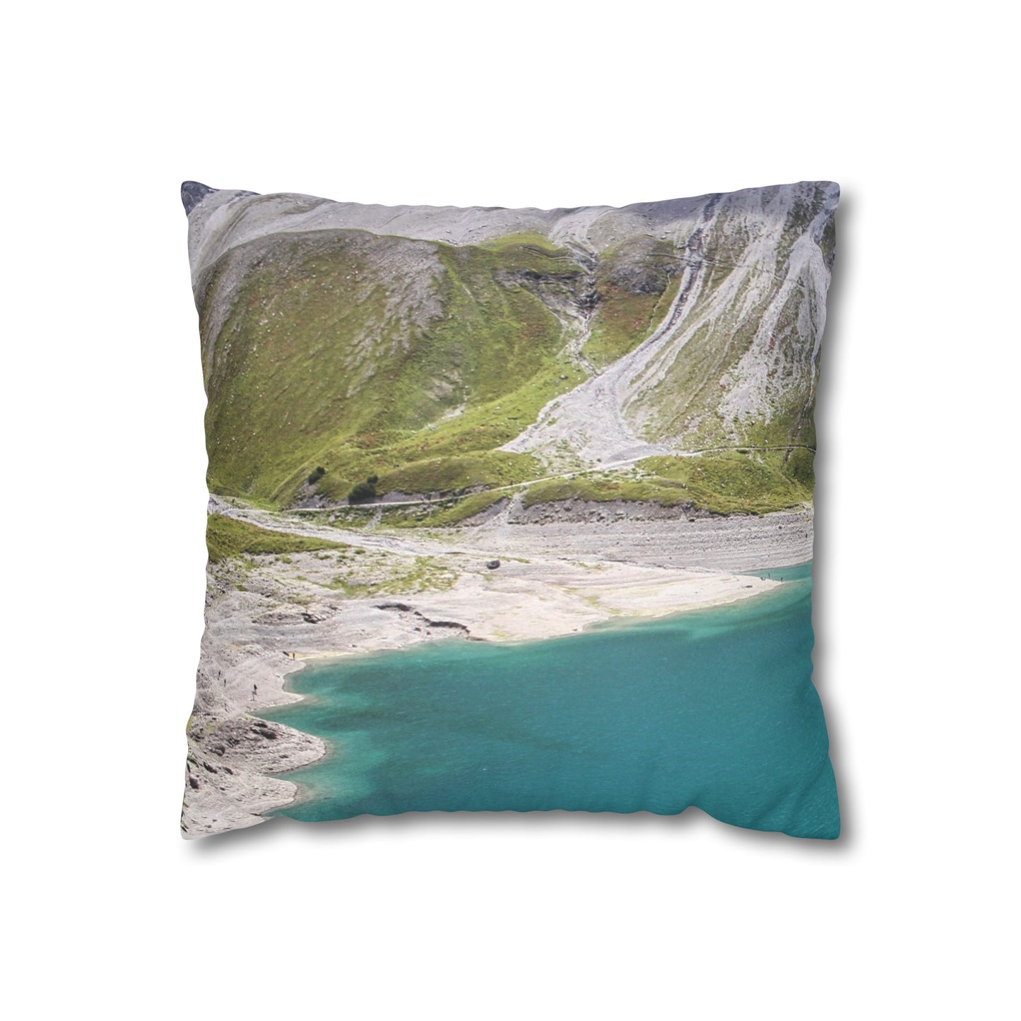 Faux Suede Square Pillowcase with Landscape