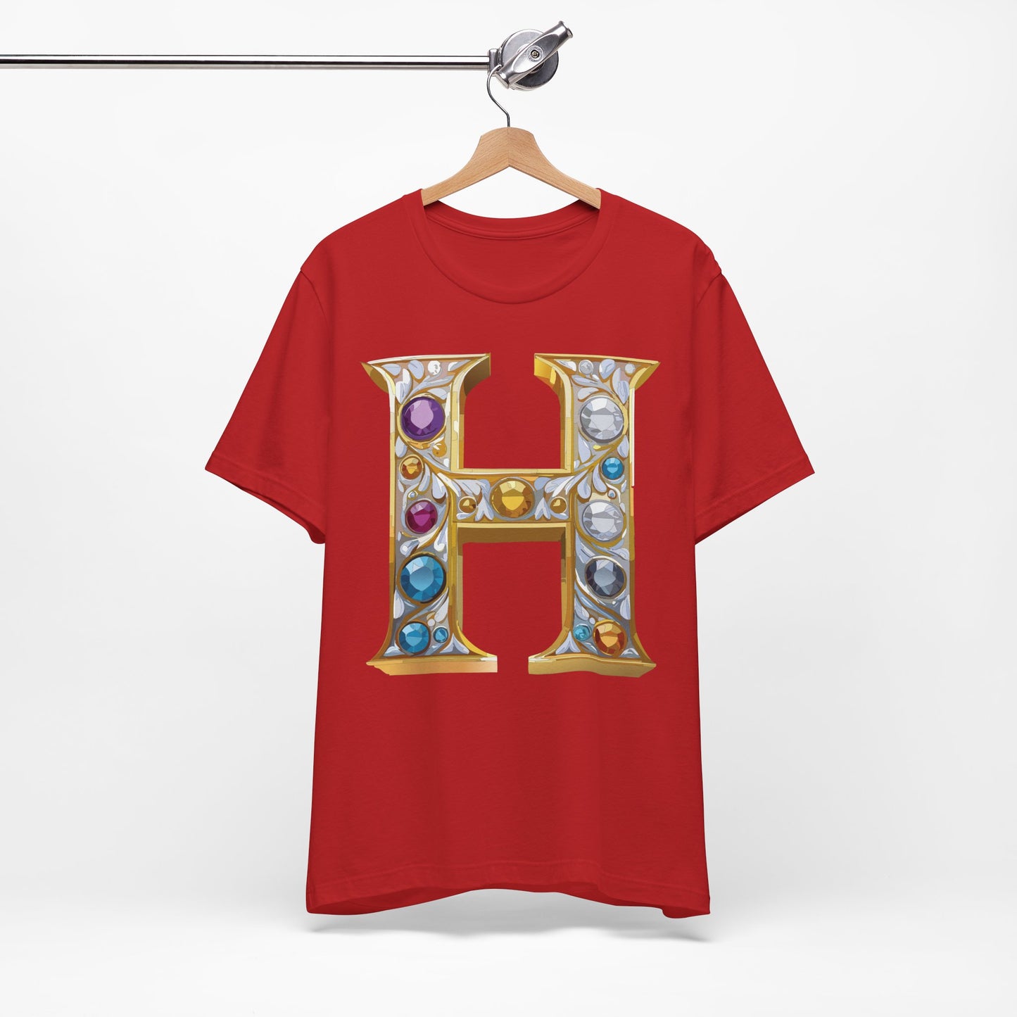 Letter Shirt, Shirt with Letters, Tee Shirt with Gold Letter, Shirt with Antique Letters