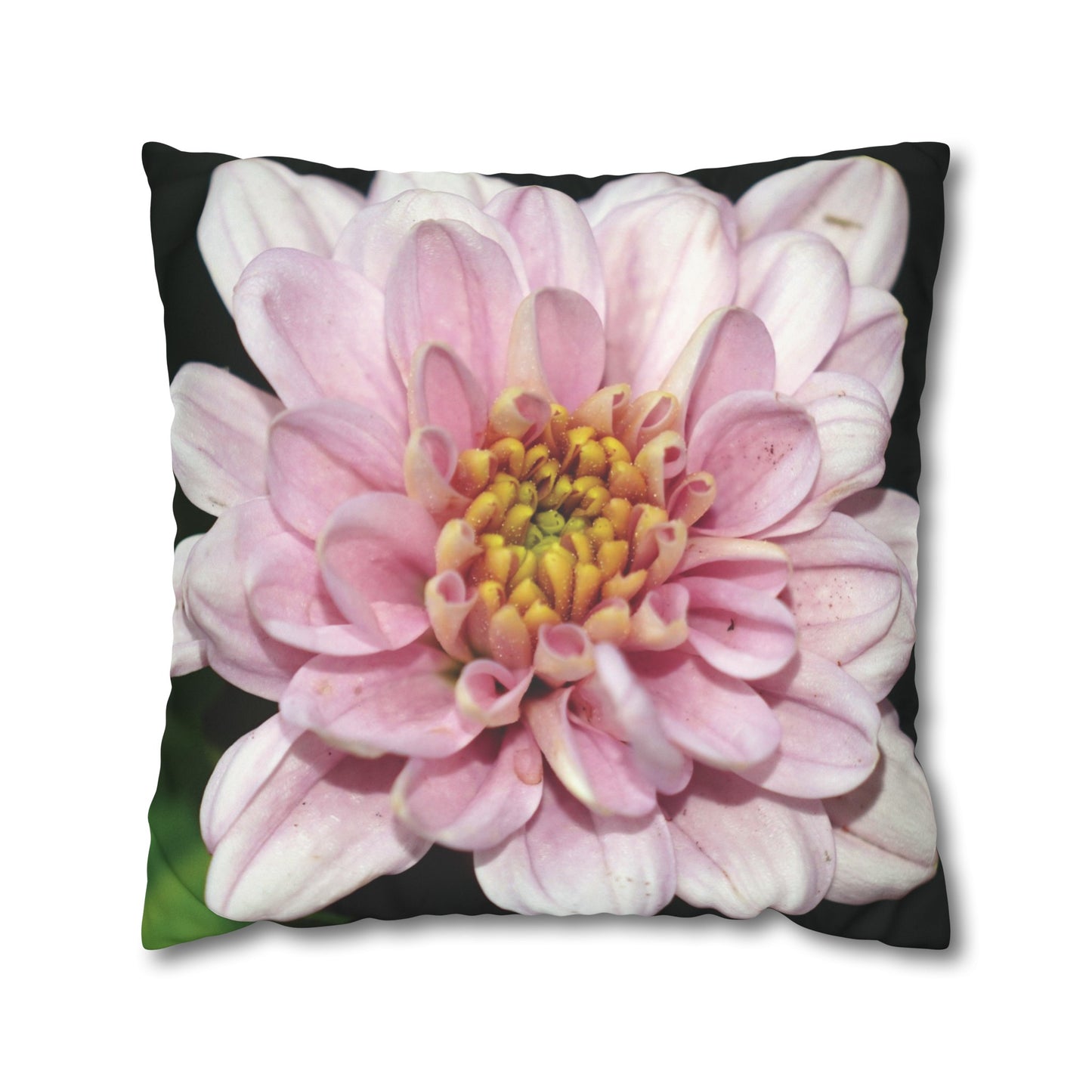 Floral Faux Suede Square Pillowcase