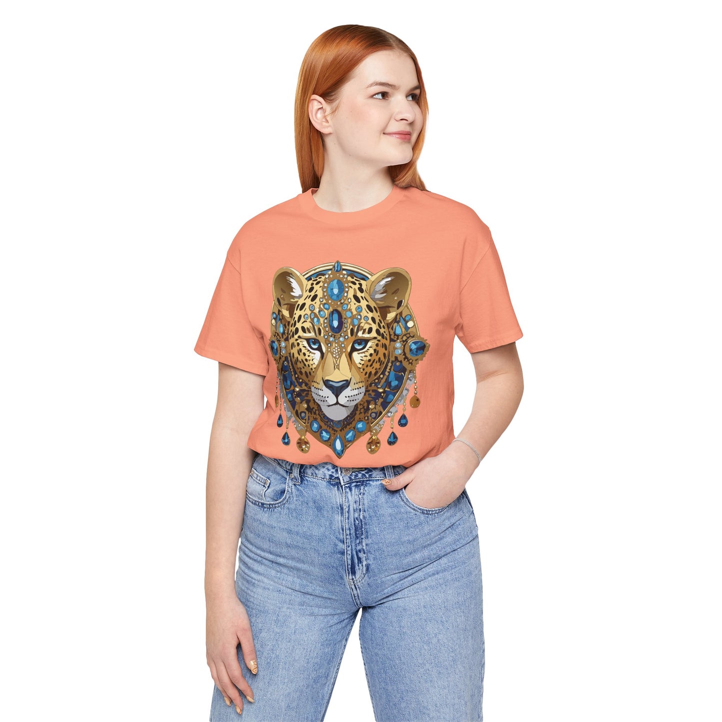 Animal Shirt, Shirt with Animal, Tee Shirt with Gold Animal Medal, Shirt with Antique Animal Medallion
