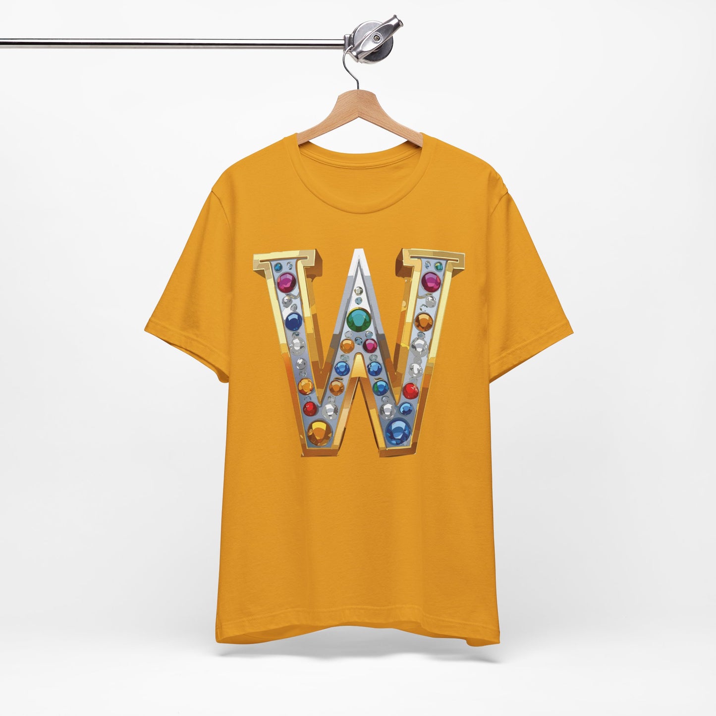 Letter Shirt, Shirt with Letters, Tee Shirt with Gold Letter, Shirt with Antique Letters