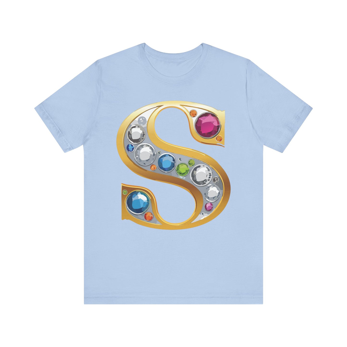 Letter Shirt, Shirt with Letters, Tee Shirt with Gold Letter, Shirt with Antique Letters