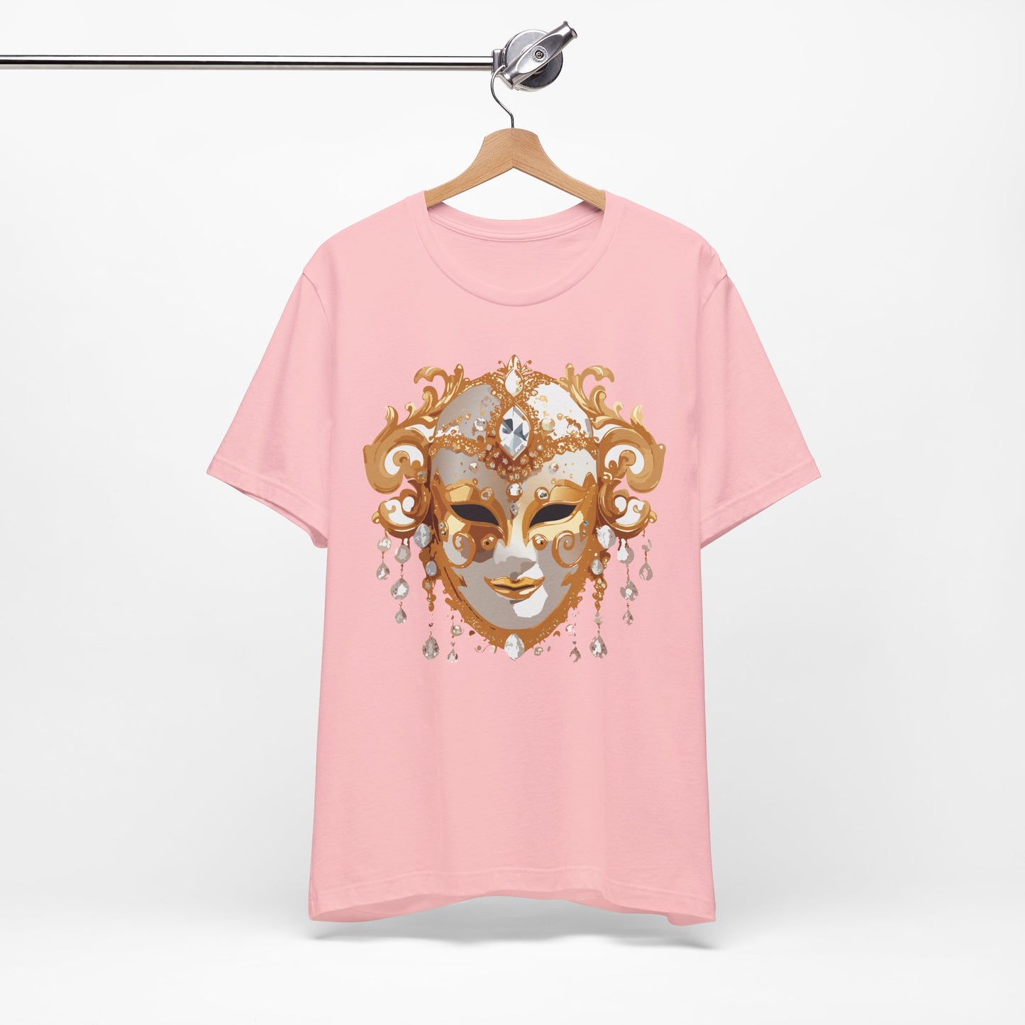 Mask Shirt, Shirt with Mask, Tee Shirt with Gold Face