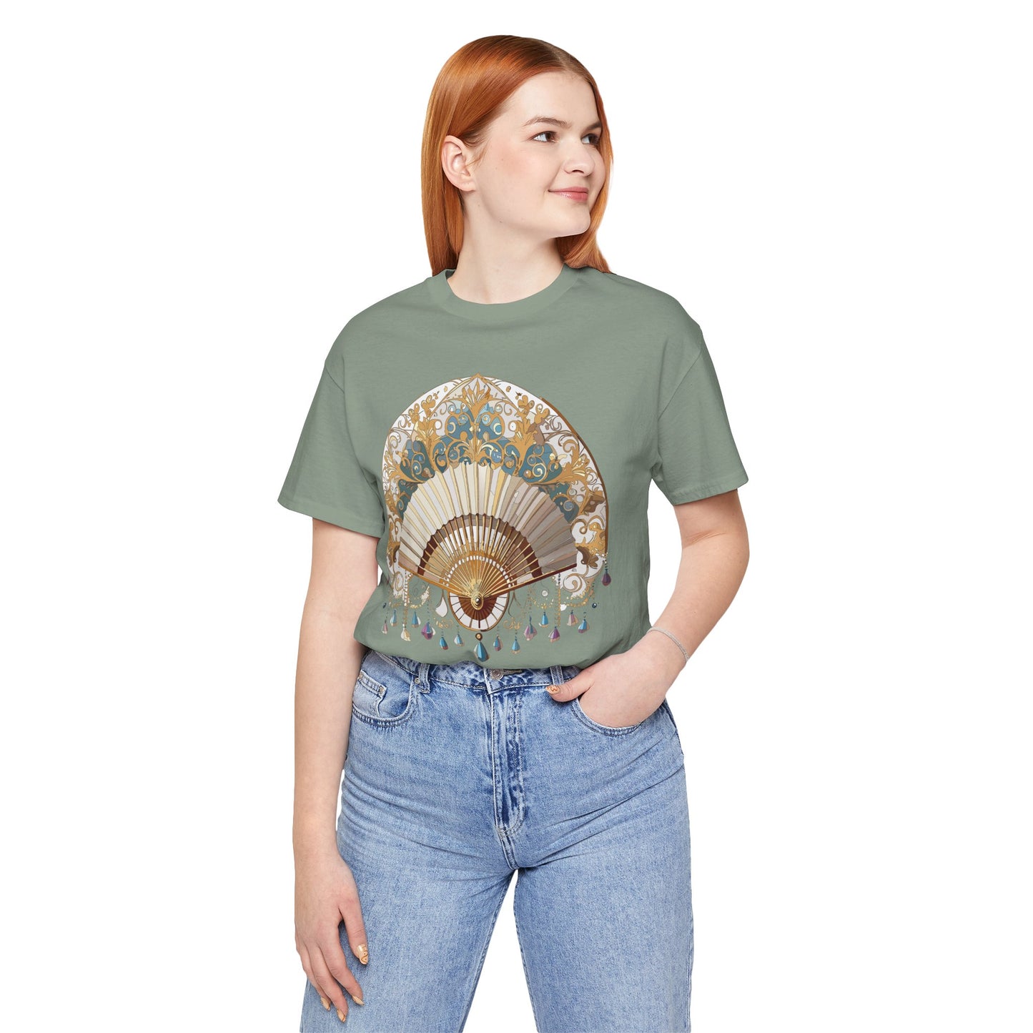 Fan shirt, Shirt with Fan, Tee Shirt with Gold Blower