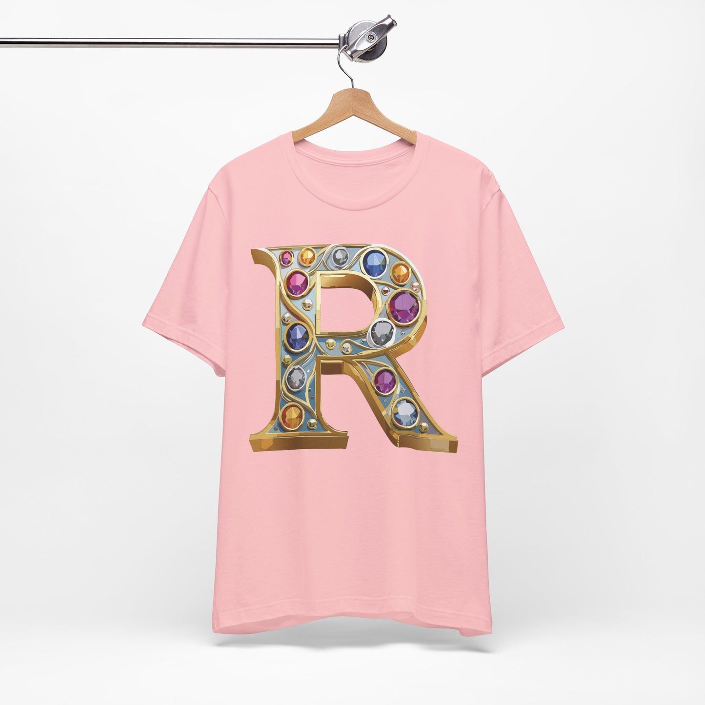 Letter Shirt, Shirt with Letters, Tee Shirt with Gold Letter, Shirt with Antique Letters