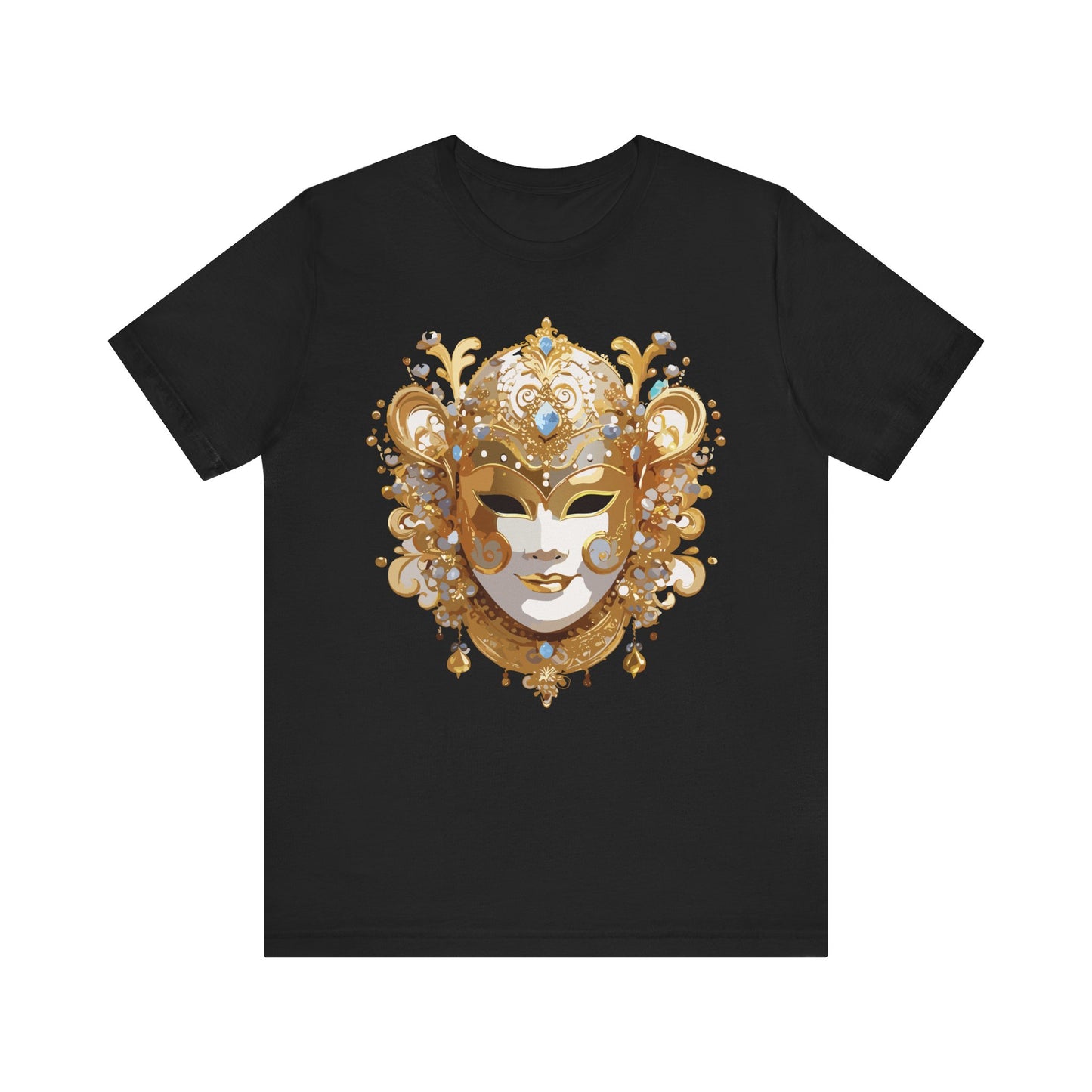 Mask Shirt, Shirt with Mask, Tee Shirt with Gold Face