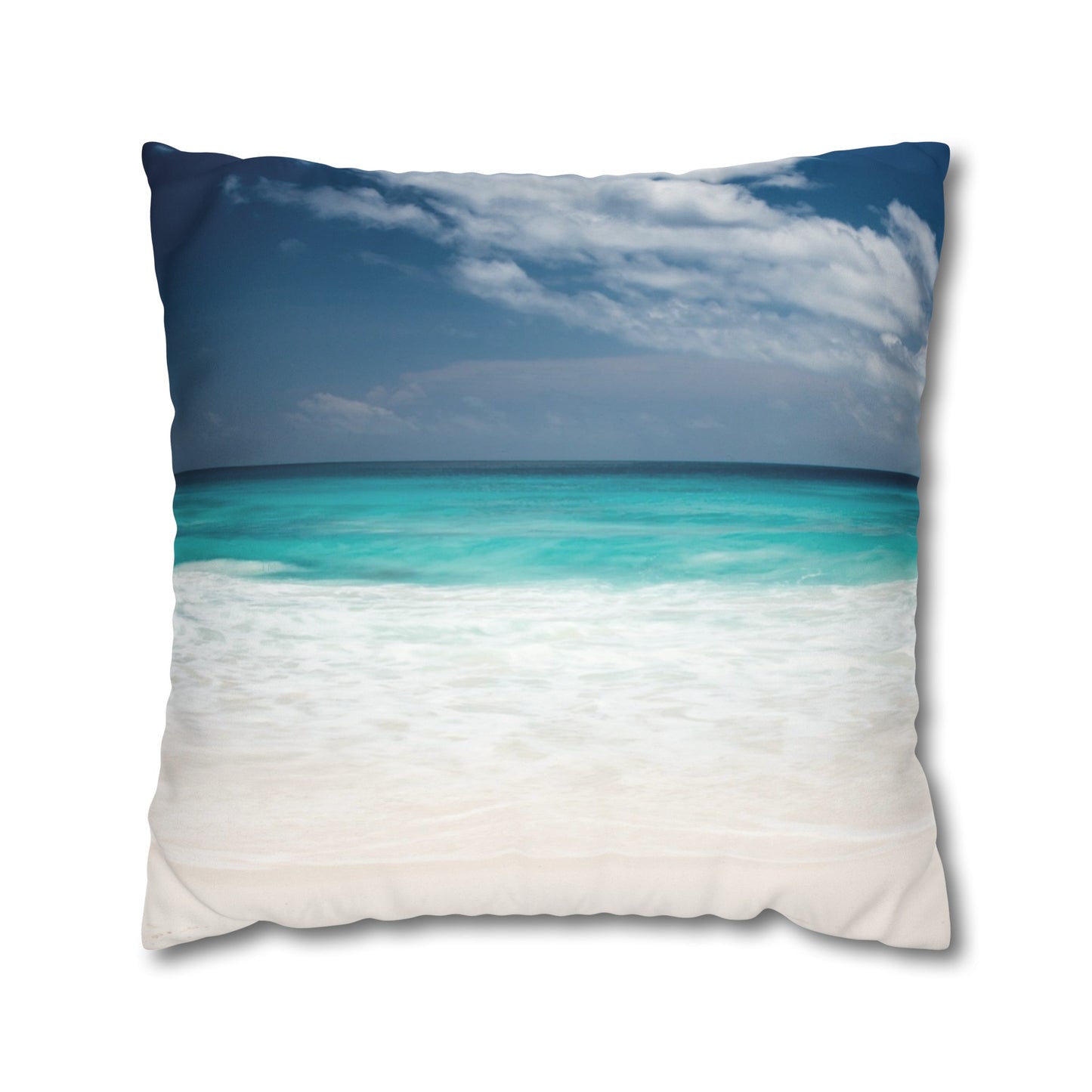 Beach Faux Suede Square Pillowcase