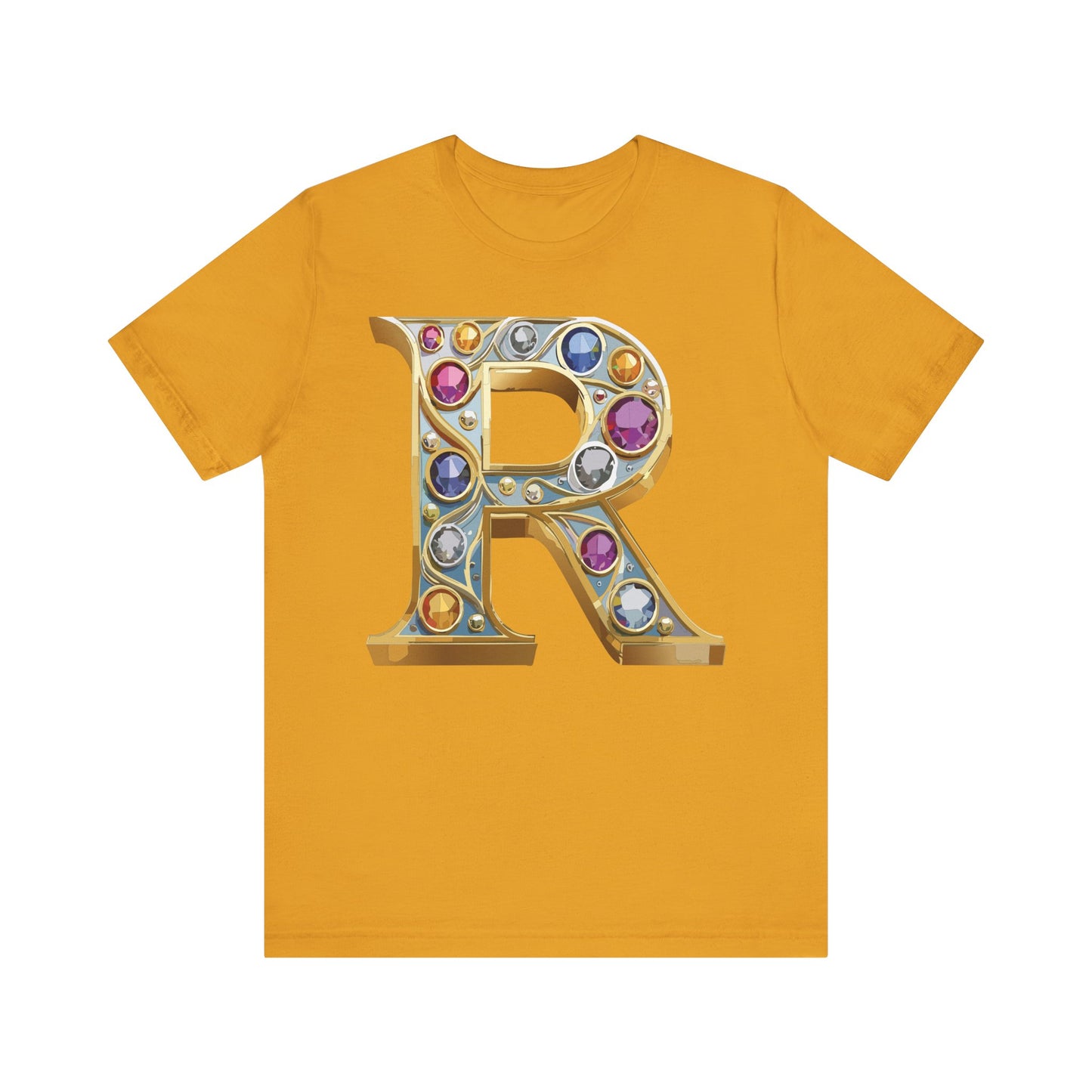 Letter Shirt, Shirt with Letters, Tee Shirt with Gold Letter, Shirt with Antique Letters