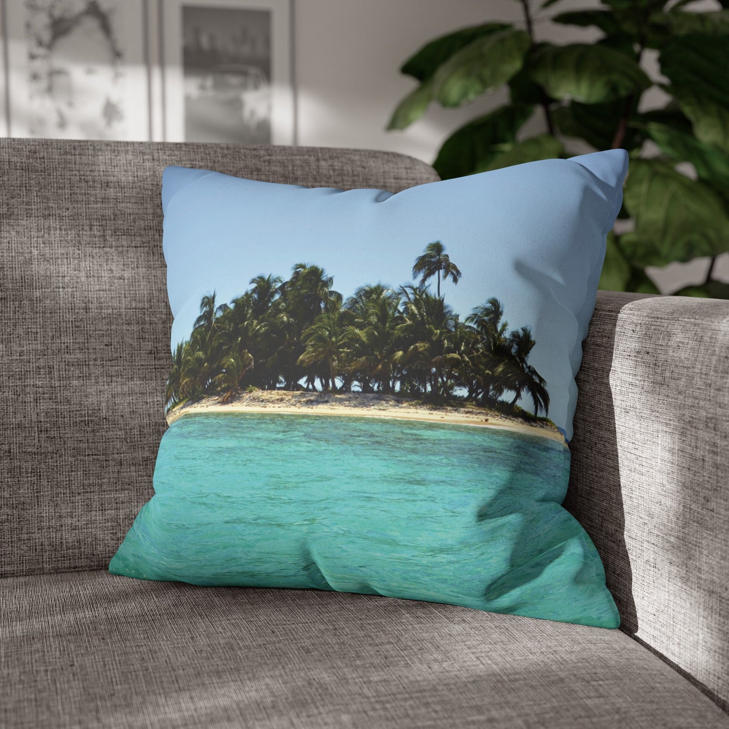 Beach Faux Suede Square Pillowcase