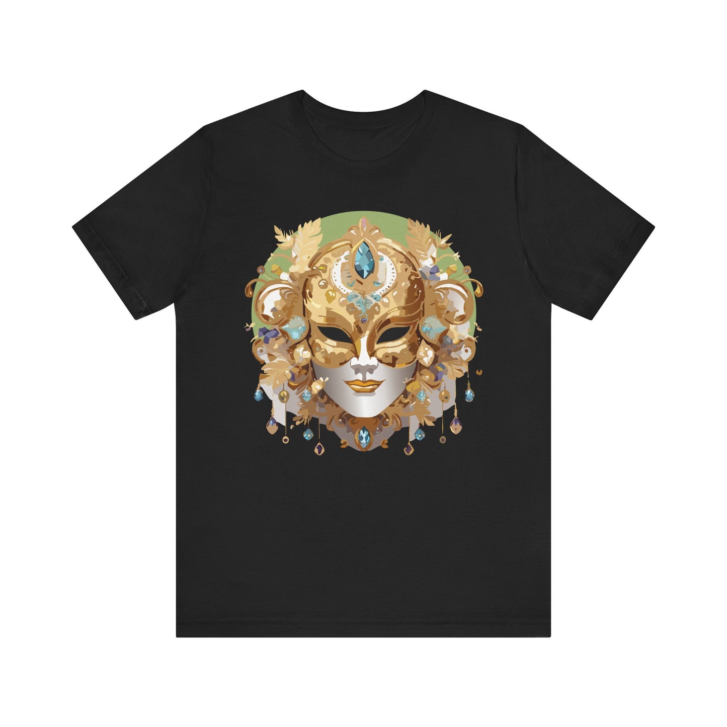Mask Shirt, Shirt with Mask, Tee Shirt with Gold Face