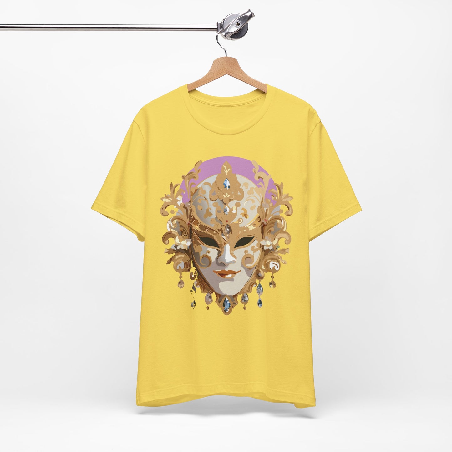 Mask Shirt, Shirt with Mask, Tee Shirt with Gold Face