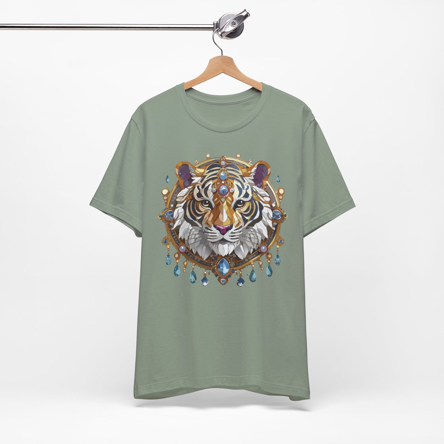 Animal Shirt, Shirt with Animal, Tee Shirt with Gold Animal Medal, Shirt with Antique Animal Medallion