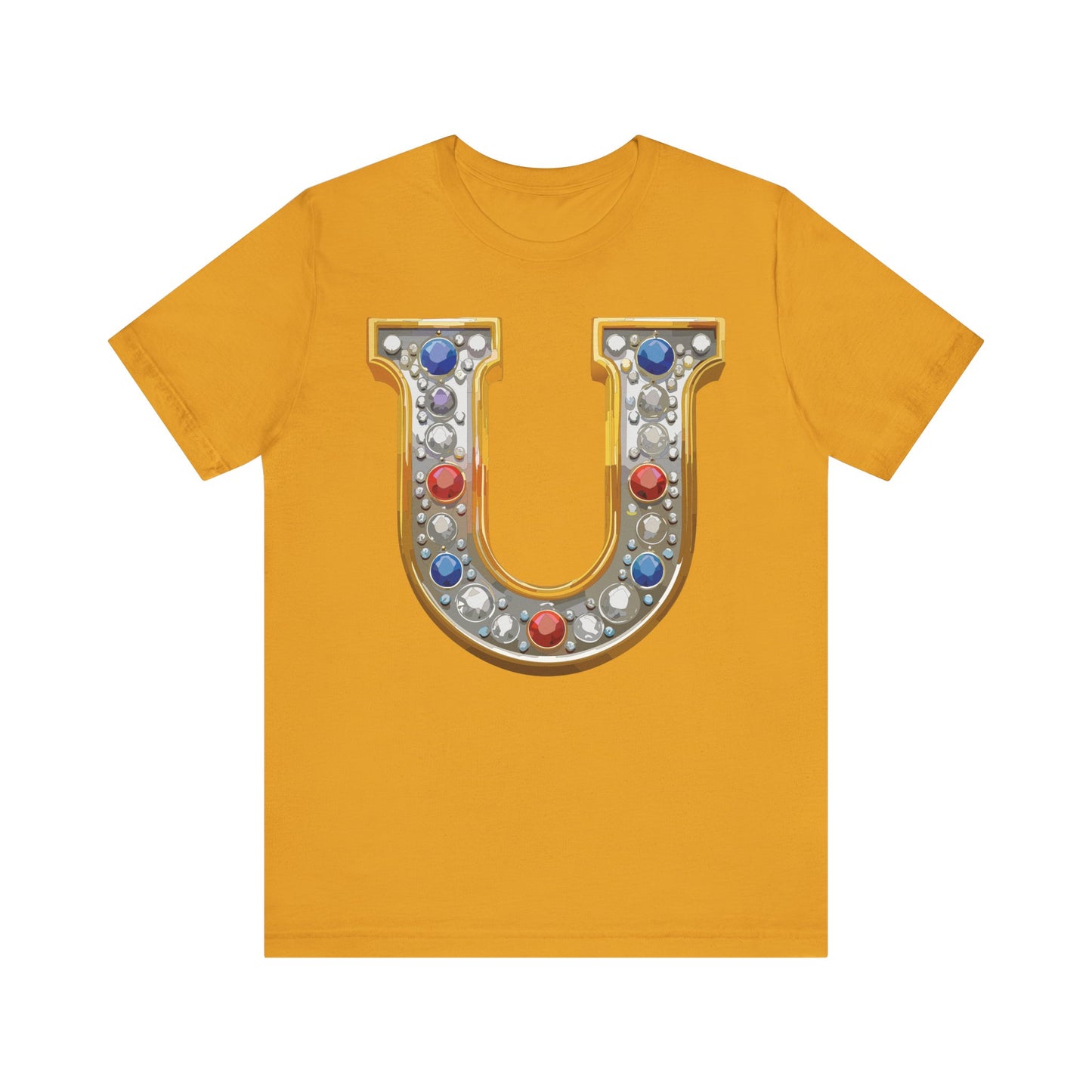 Letter Shirt, Shirt with Letters, Tee Shirt with Gold Letter, Shirt with Antique Letters