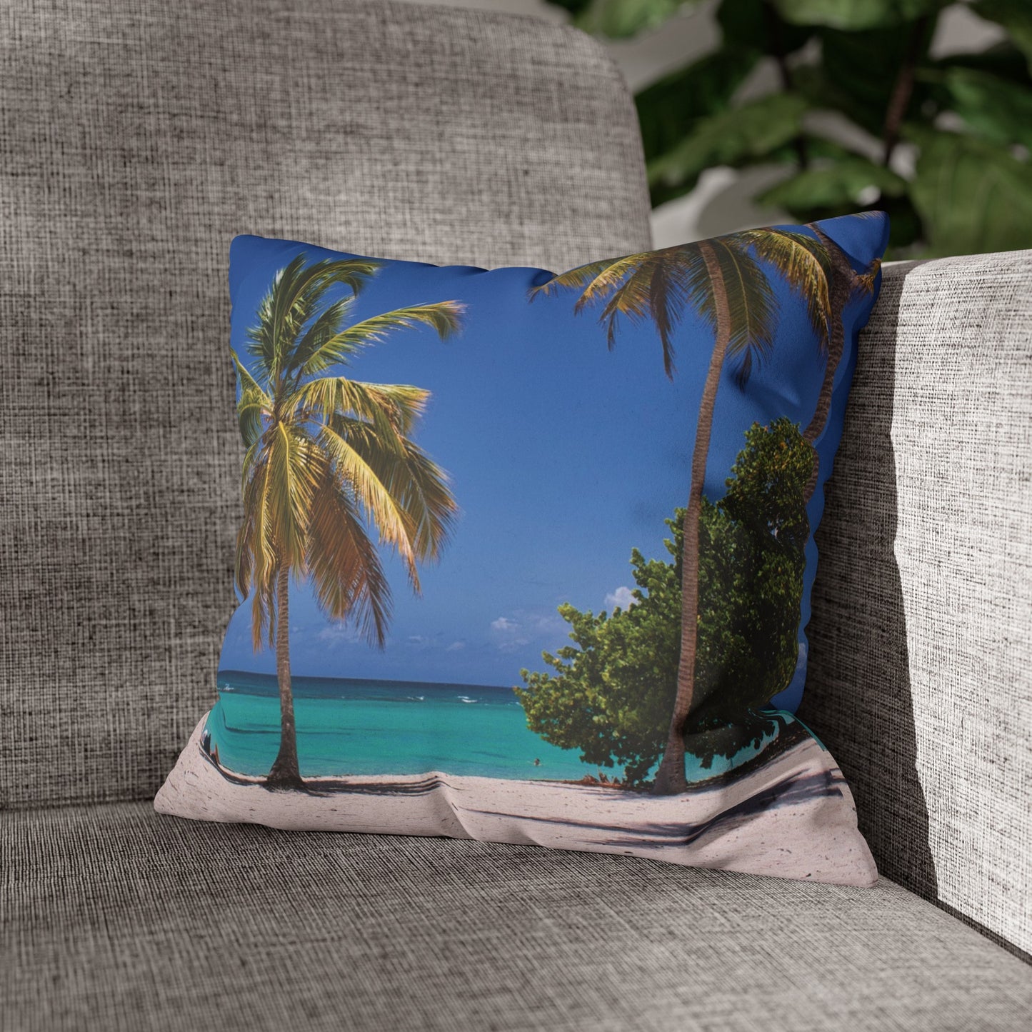 Beach Faux Suede Square Pillowcase