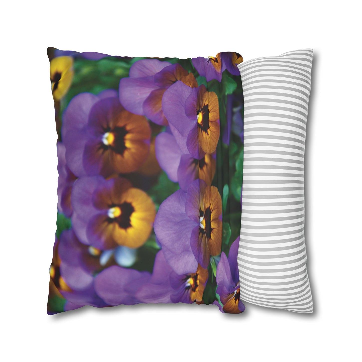 Floral Faux Suede Square Pillowcase