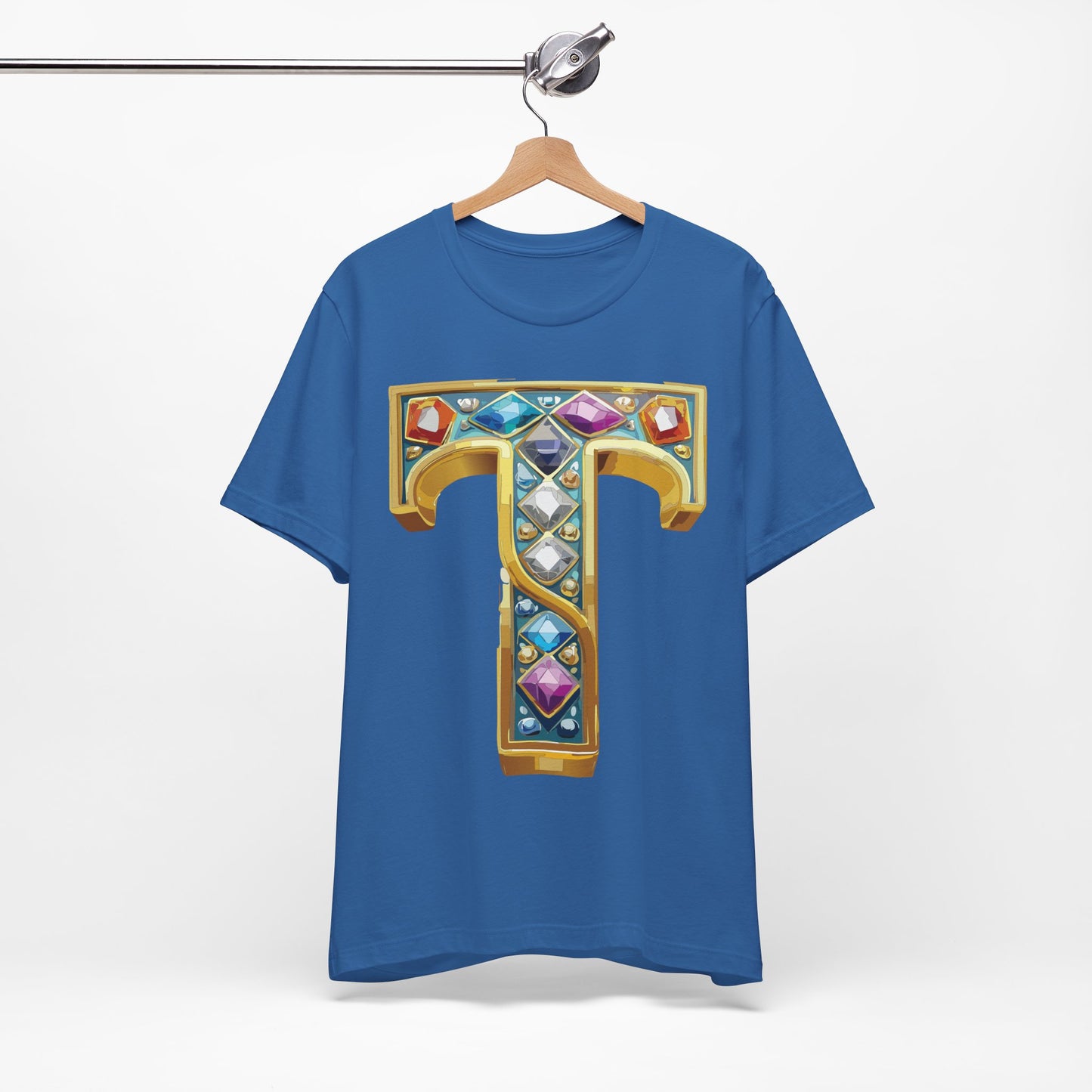 Letter Shirt, Shirt with Letters, Tee Shirt with Gold Letter, Shirt with Antique Letters