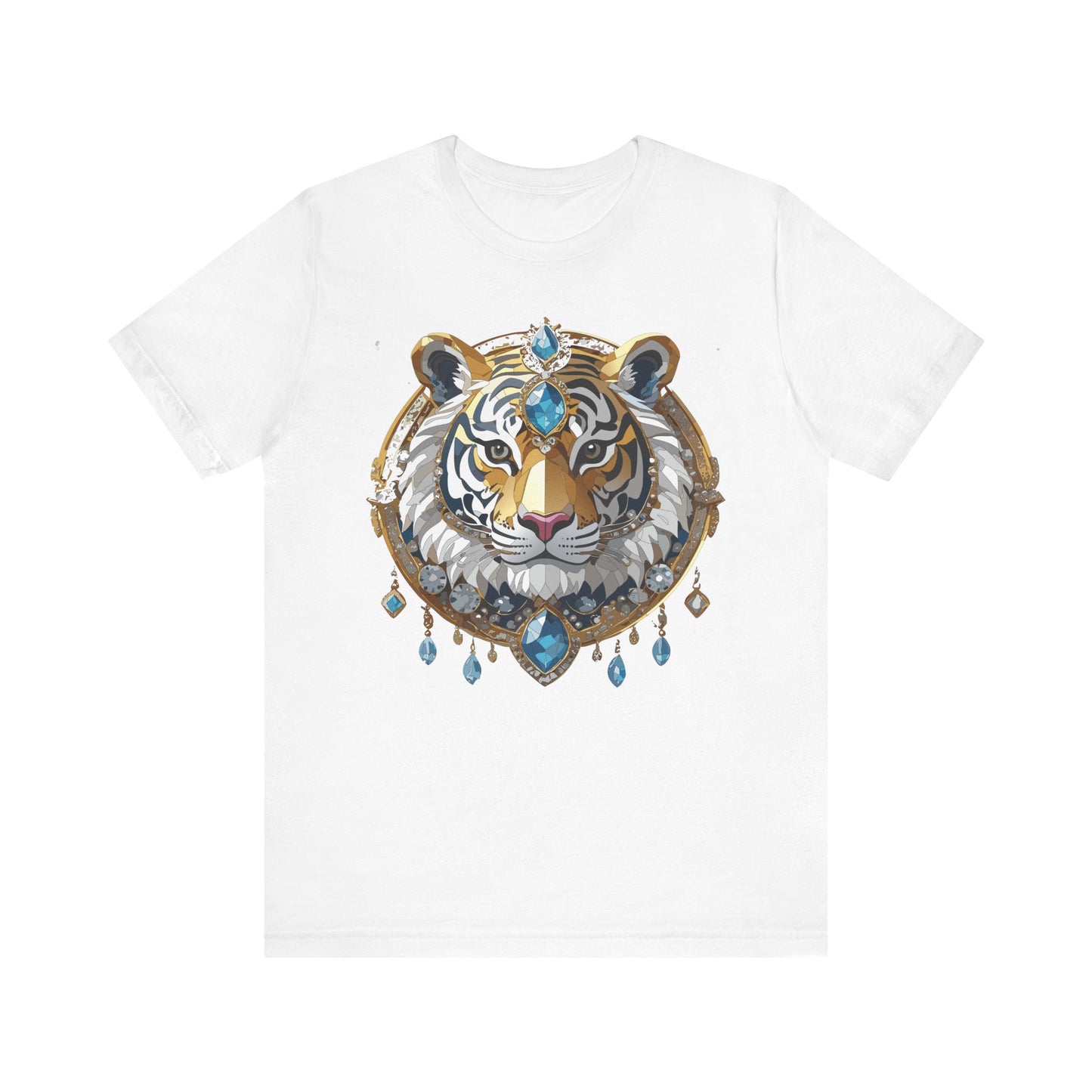 Animal Shirt, Shirt with Animal, Tee Shirt with Gold Animal Medal, Shirt with Antique Animal Medallion