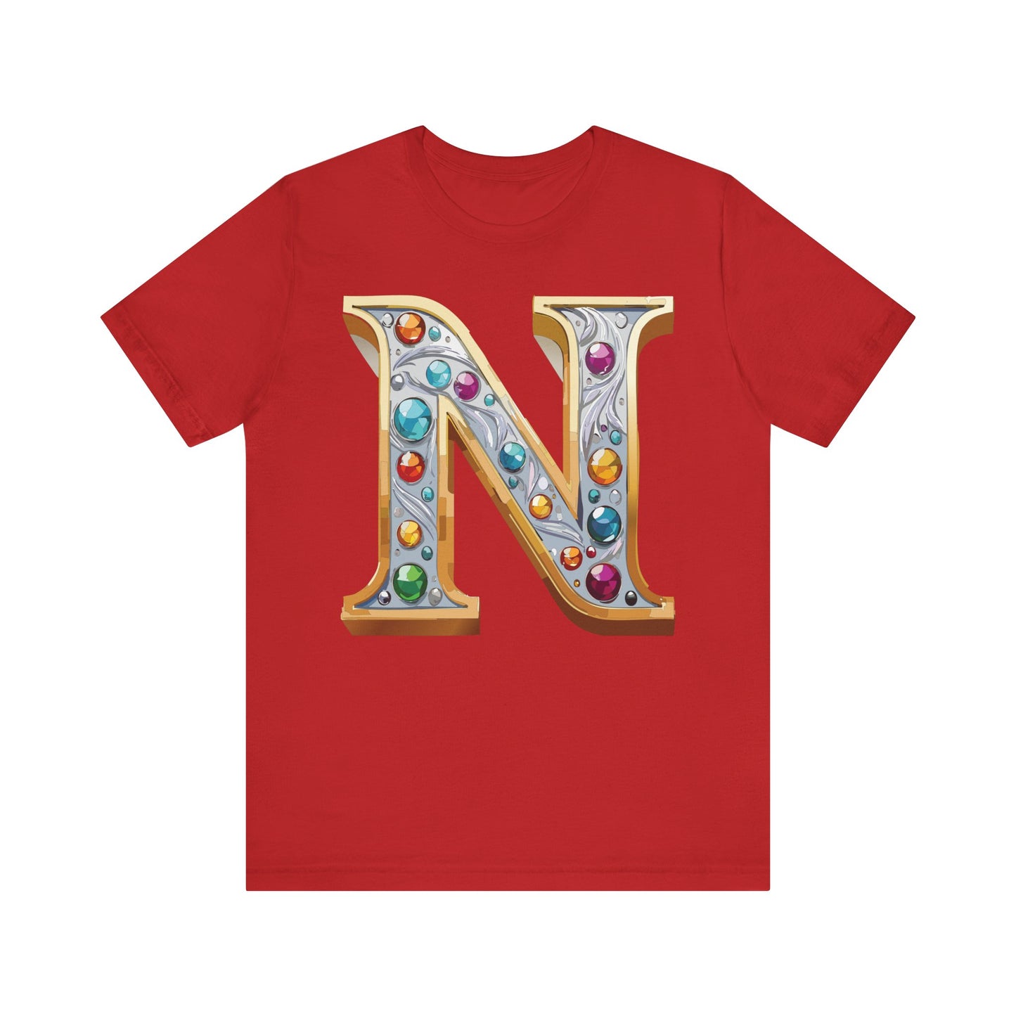 Letter Shirt, Shirt with Letters, Tee Shirt with Gold Letter, Shirt with Antique Letters