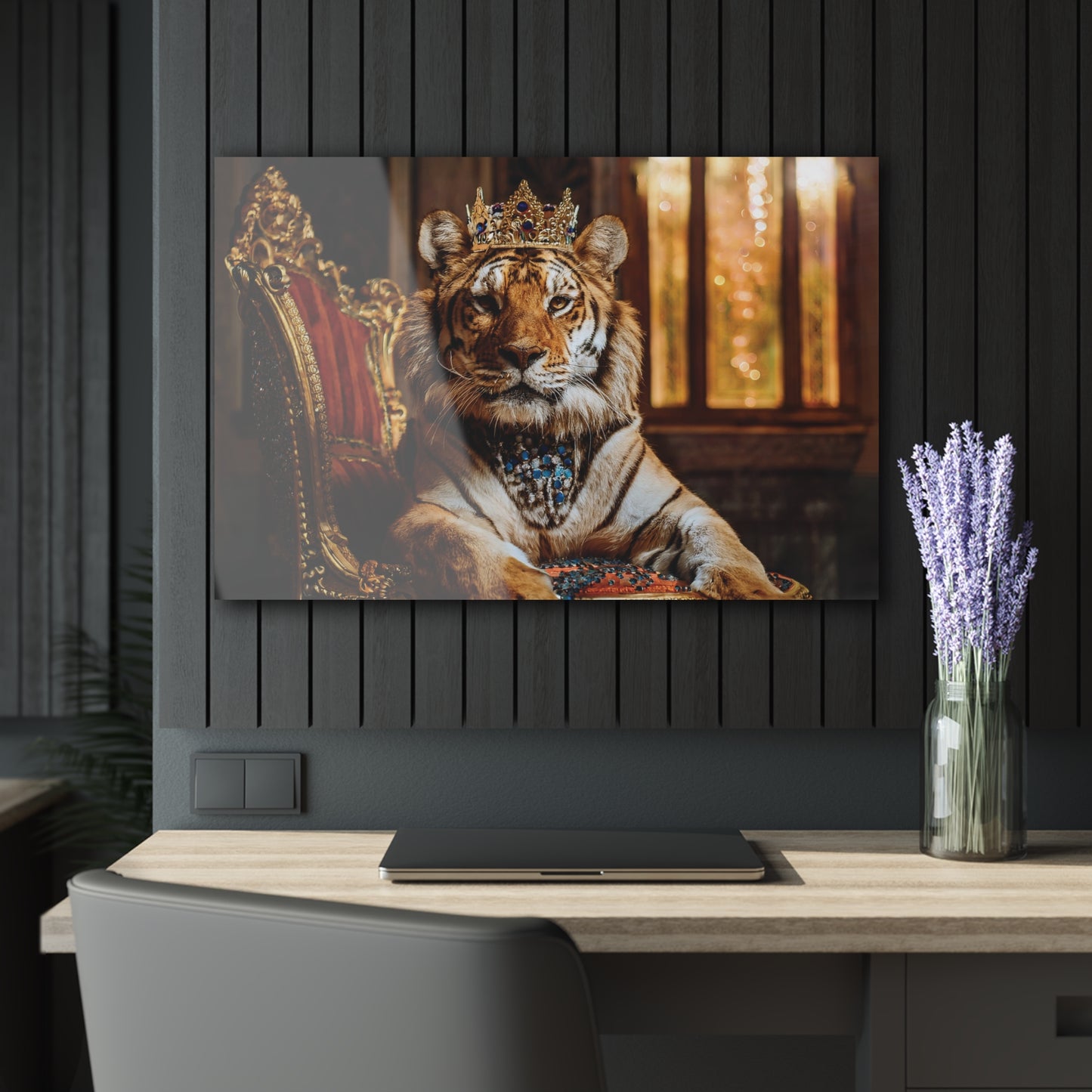 Crown Tiger Wall Decor, Wall Art Decor with Animals 2
