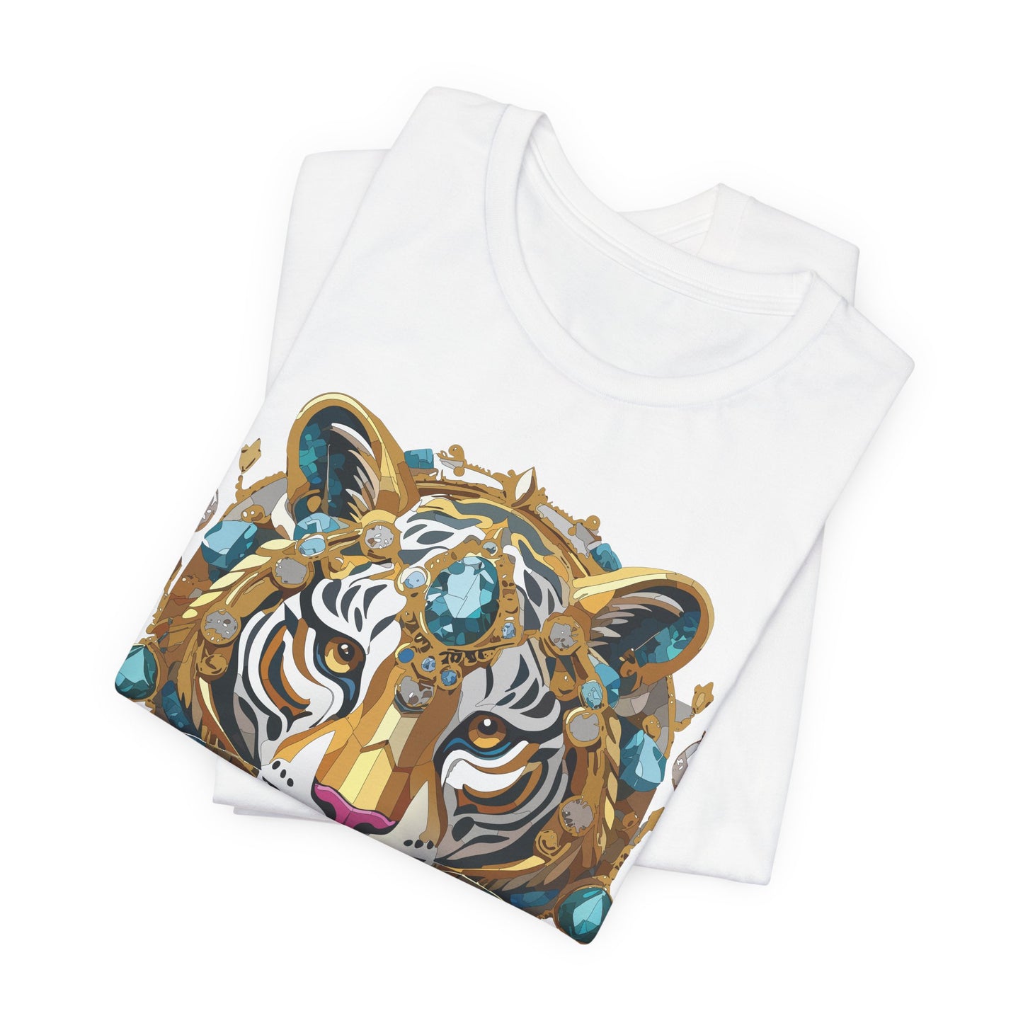 Animal Shirt, Shirt with Animal, Tee Shirt with Gold Animal Medal, Shirt with Antique Animal Medallion