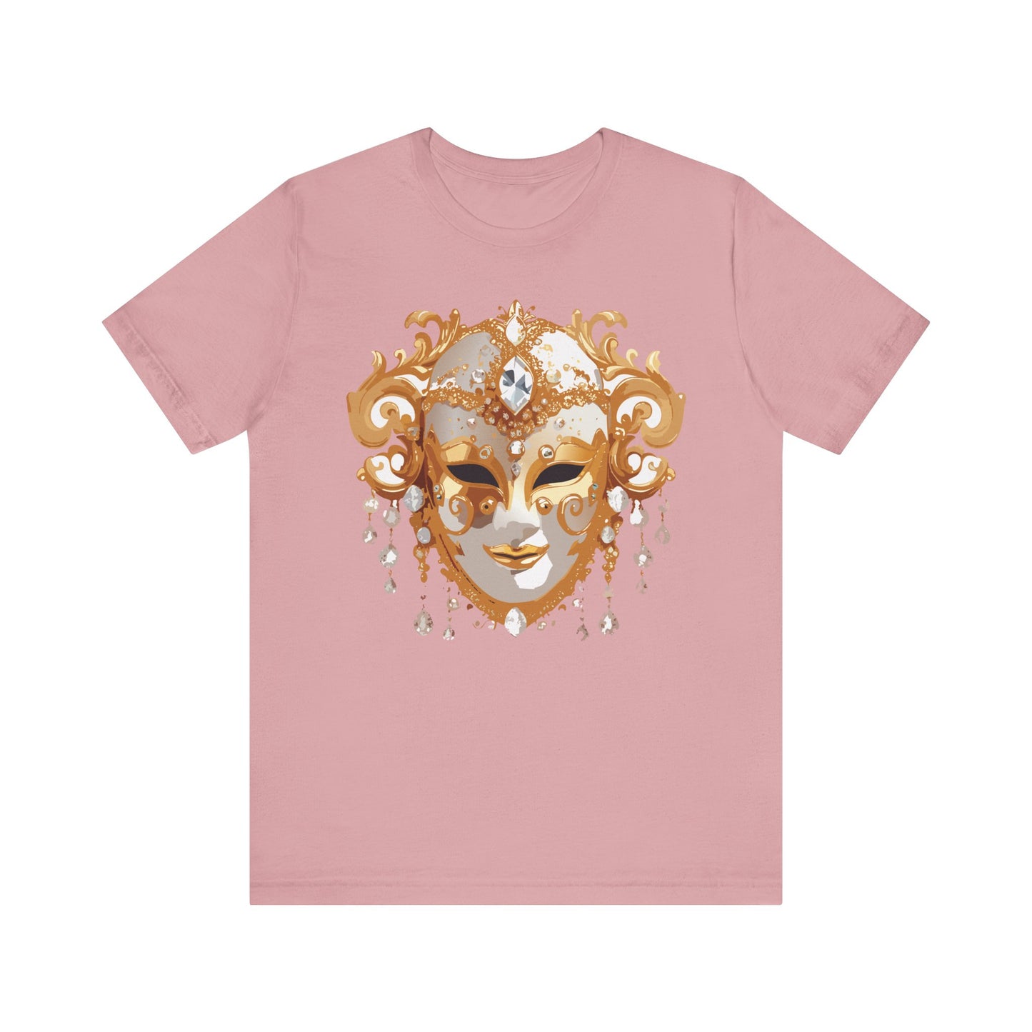 Mask Shirt, Shirt with Mask, Tee Shirt with Gold Face