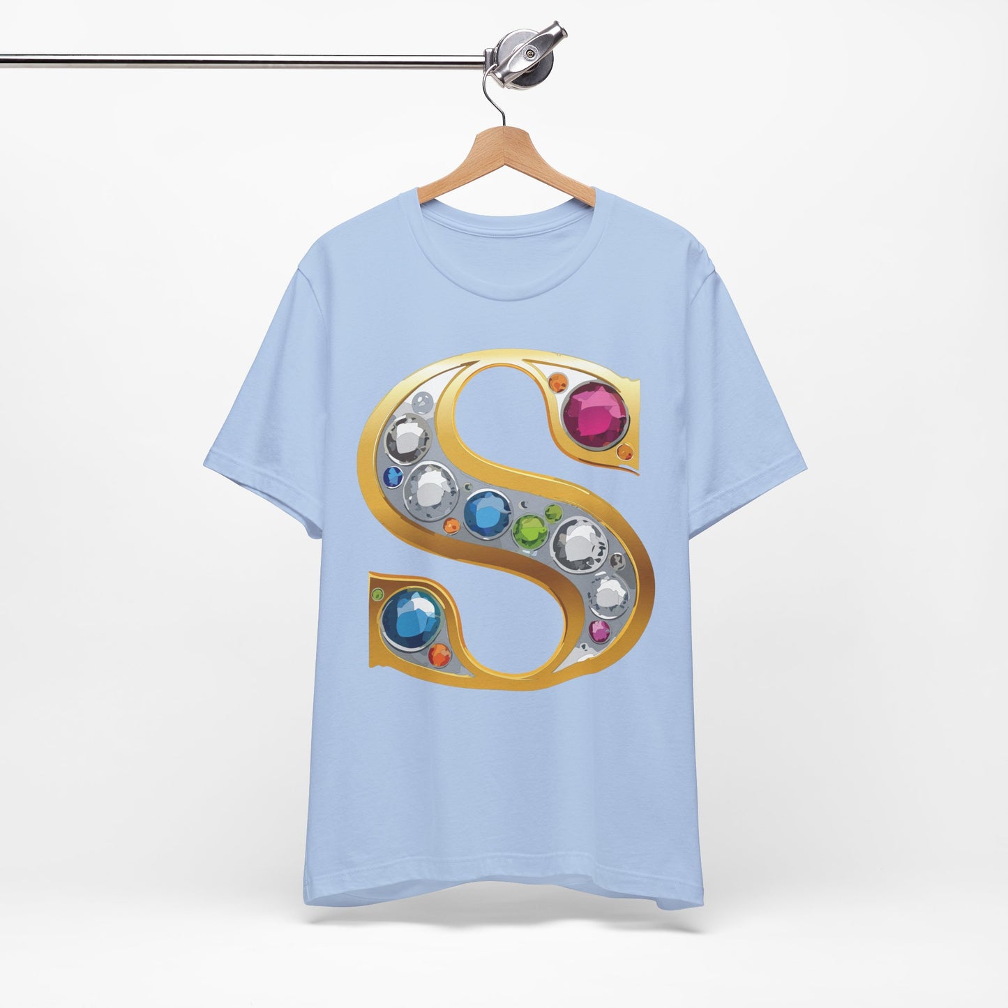 Letter Shirt, Shirt with Letters, Tee Shirt with Gold Letter, Shirt with Antique Letters