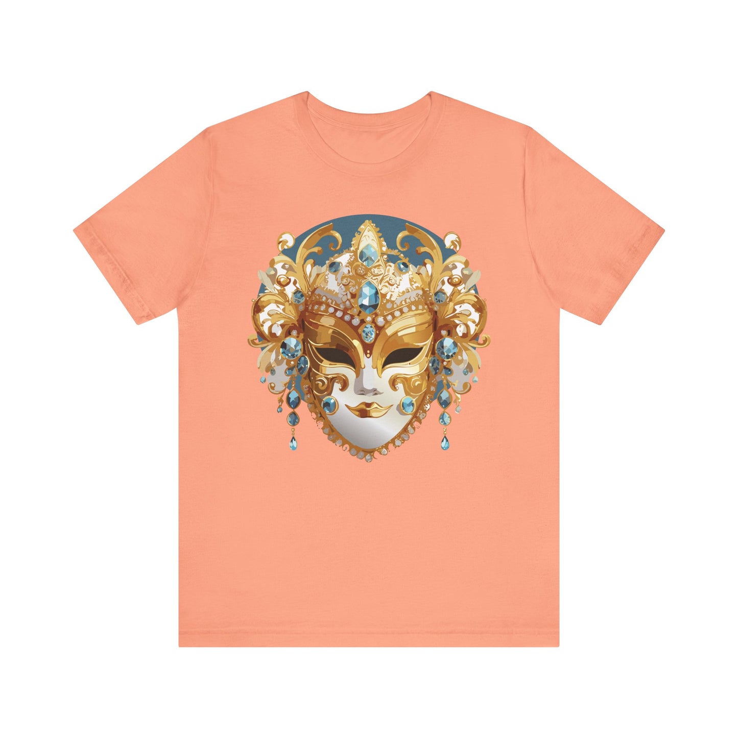 Mask Shirt, Shirt with Mask, Tee Shirt with Gold Face