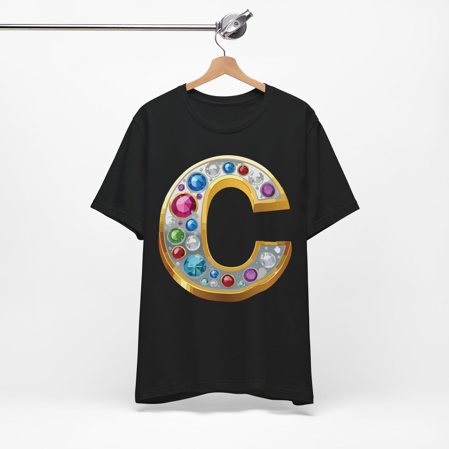 Letter Shirt, Shirt with Letters, Tee Shirt with Gold Letter, Shirt with Antique Letters