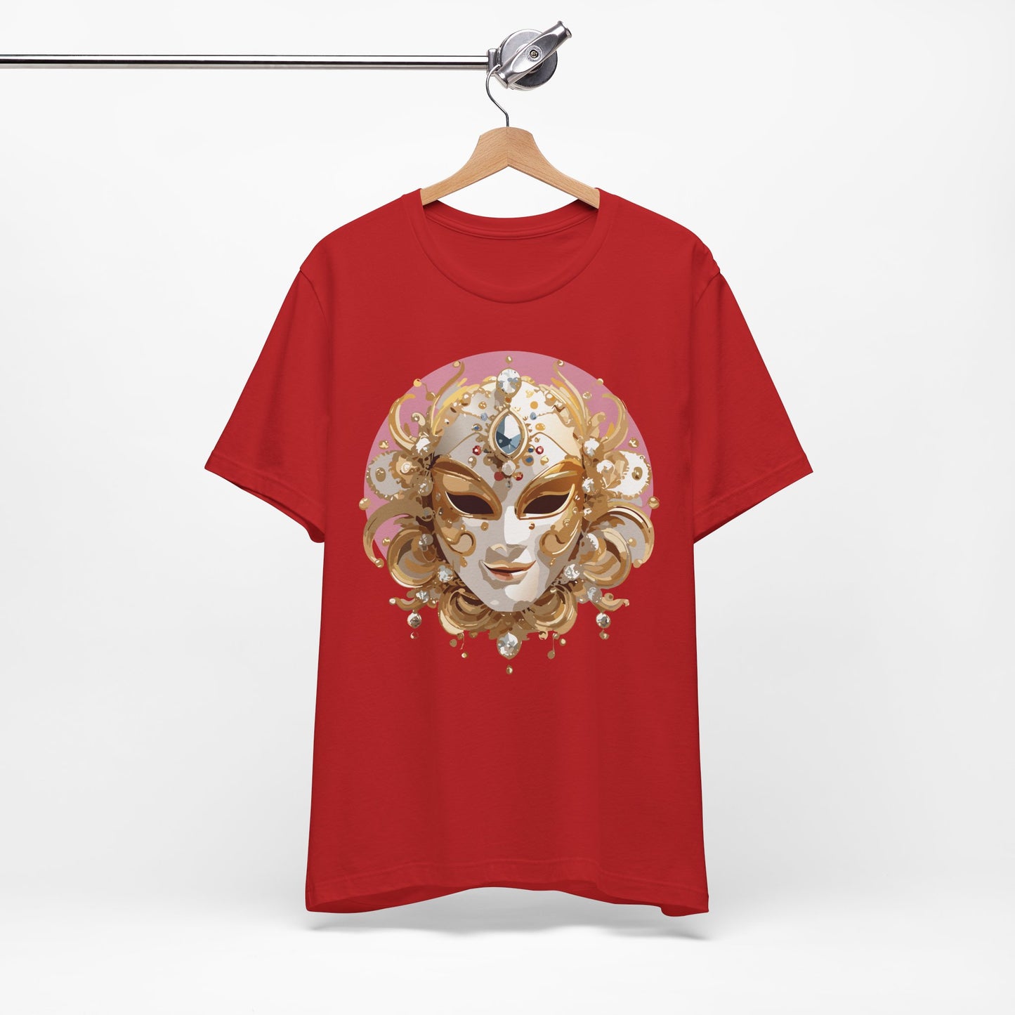 Mask Shirt, Shirt with Mask, Tee Shirt with Gold Face