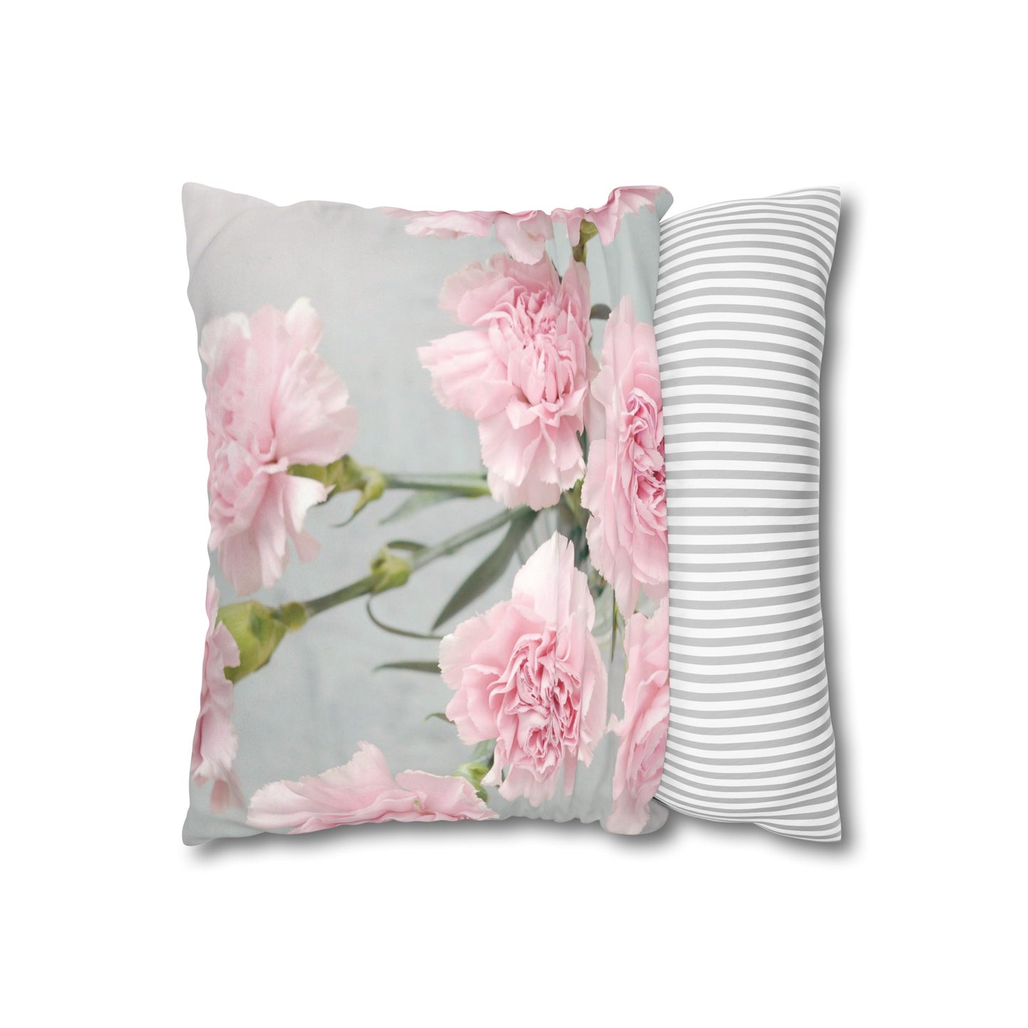 Floral Faux Suede Square Pillowcase