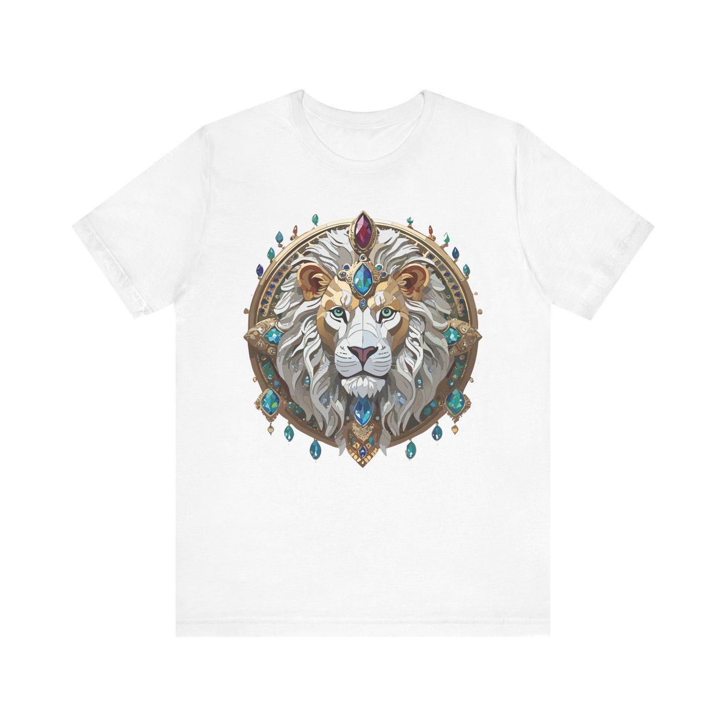 Animal Shirt, Shirt with Animal, Tee Shirt with Gold Animal Medal, Shirt with Antique Animal Medallion