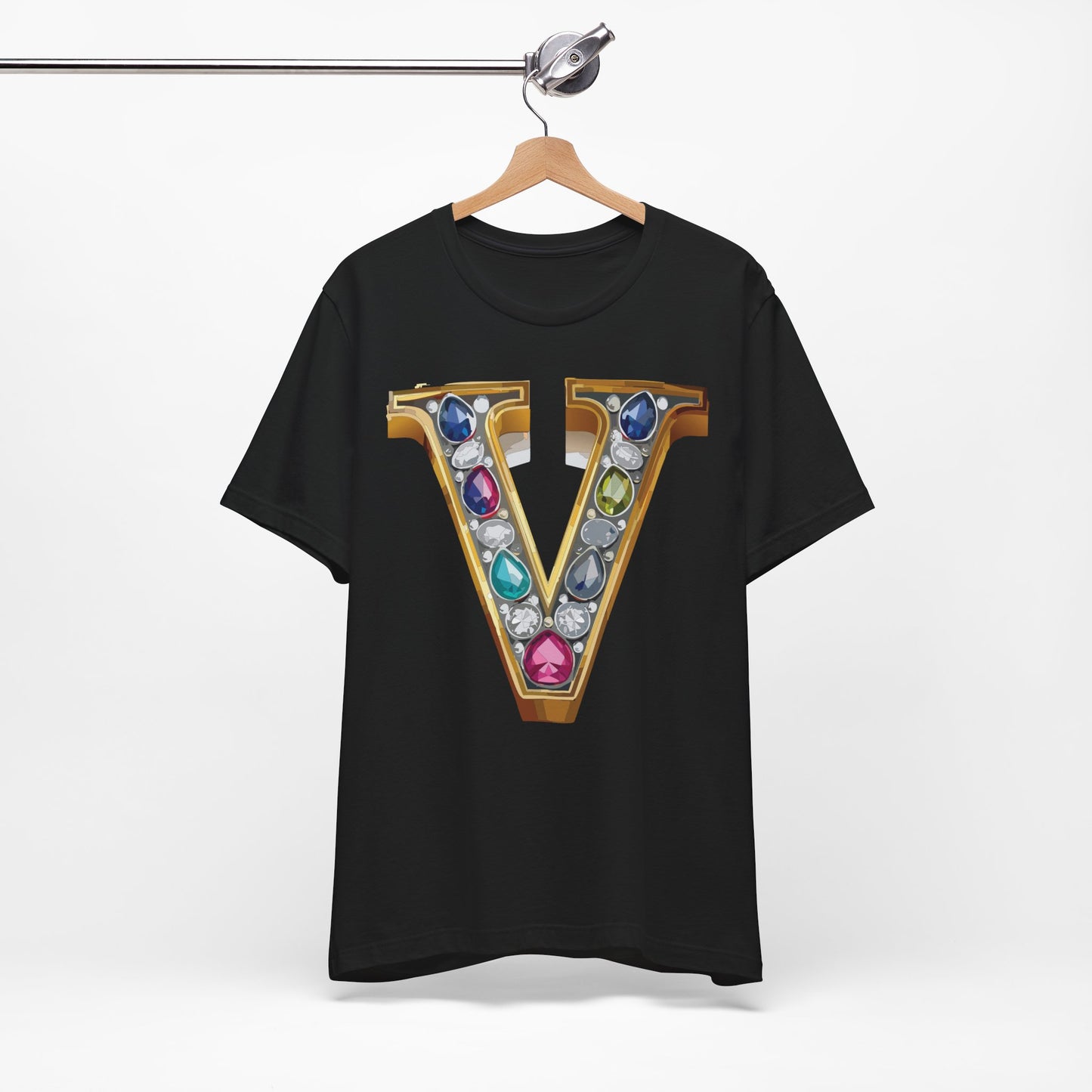Letter Shirt, Shirt with Letters, Tee Shirt with Gold Letter, Shirt with Antique Letters