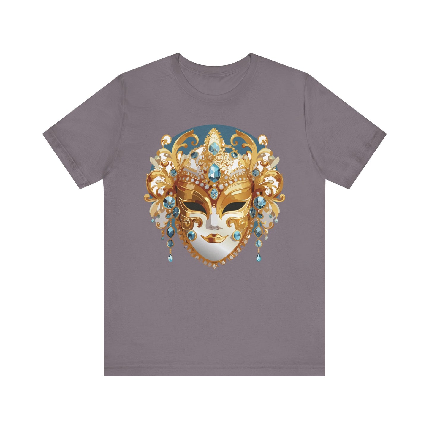 Mask Shirt, Shirt with Mask, Tee Shirt with Gold Face