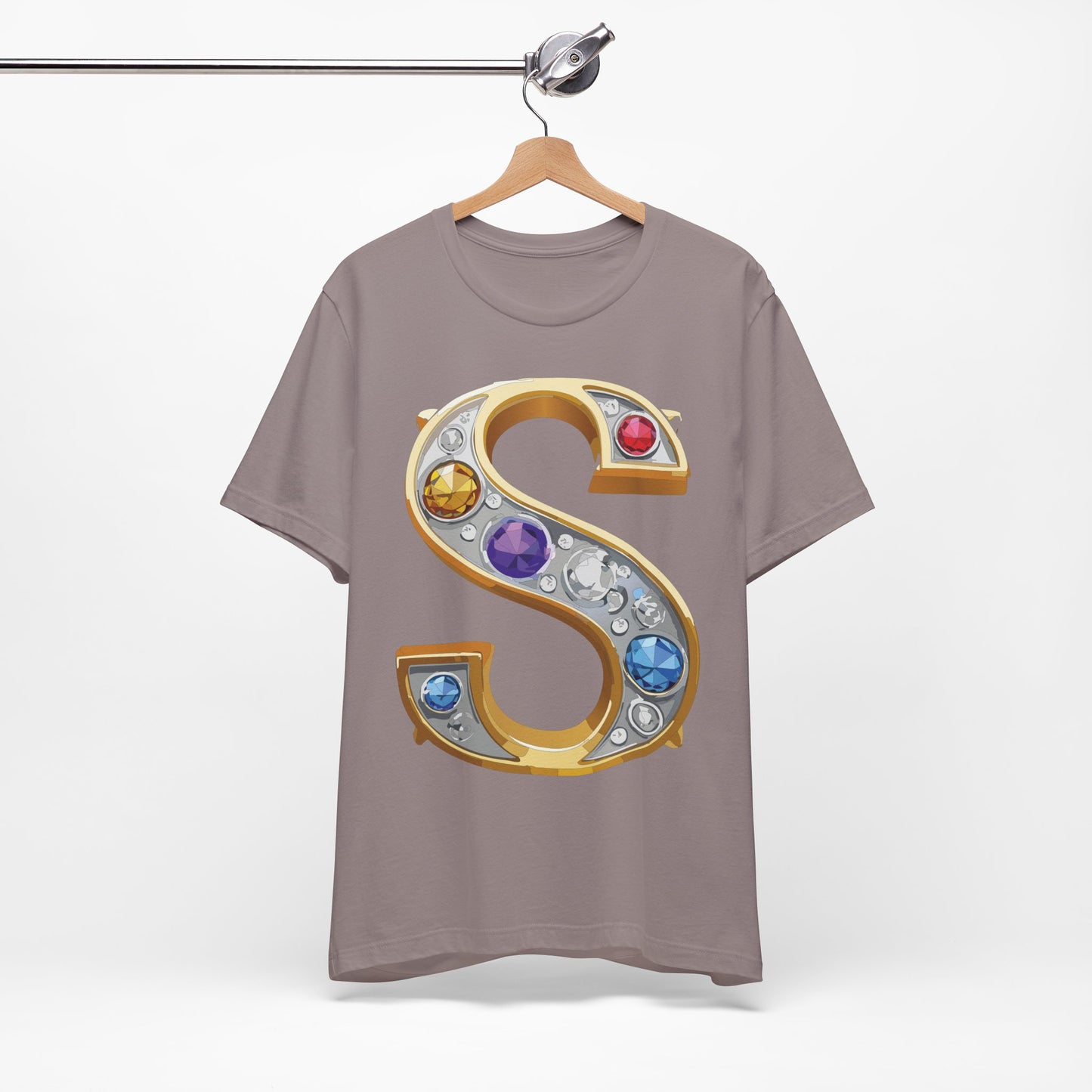 Letter Shirt, Shirt with Letters, Tee Shirt with Gold Letter, Shirt with Antique Letters