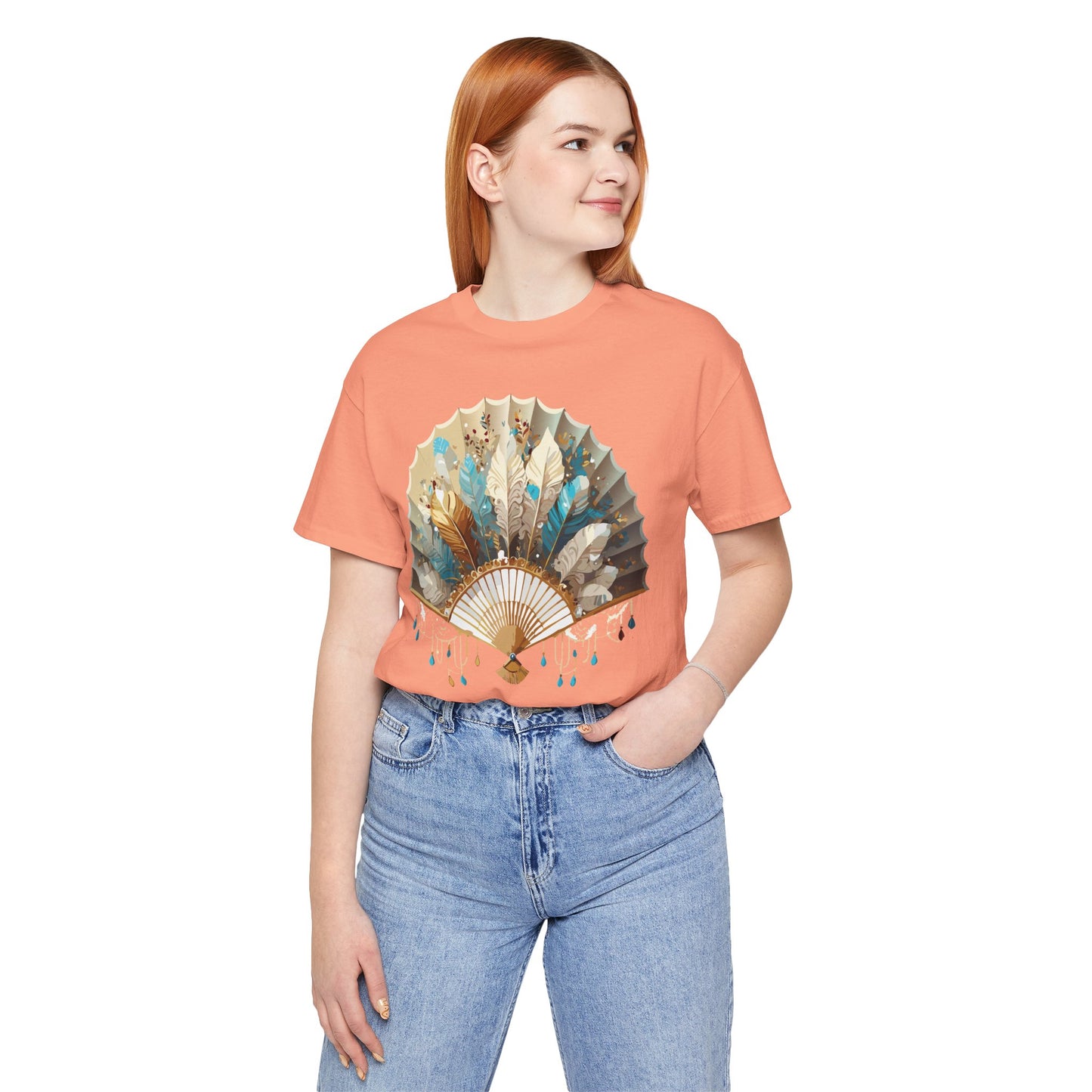 Fan shirt, Shirt with Fan, Tee Shirt with Gold Blower