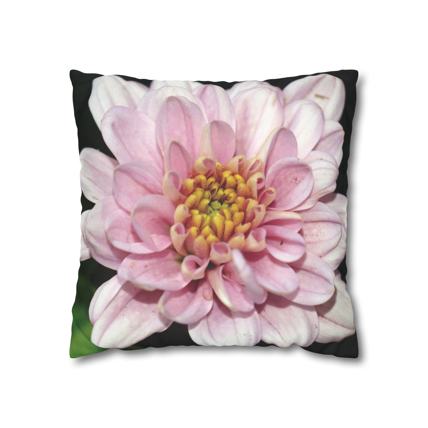 Floral Faux Suede Square Pillowcase