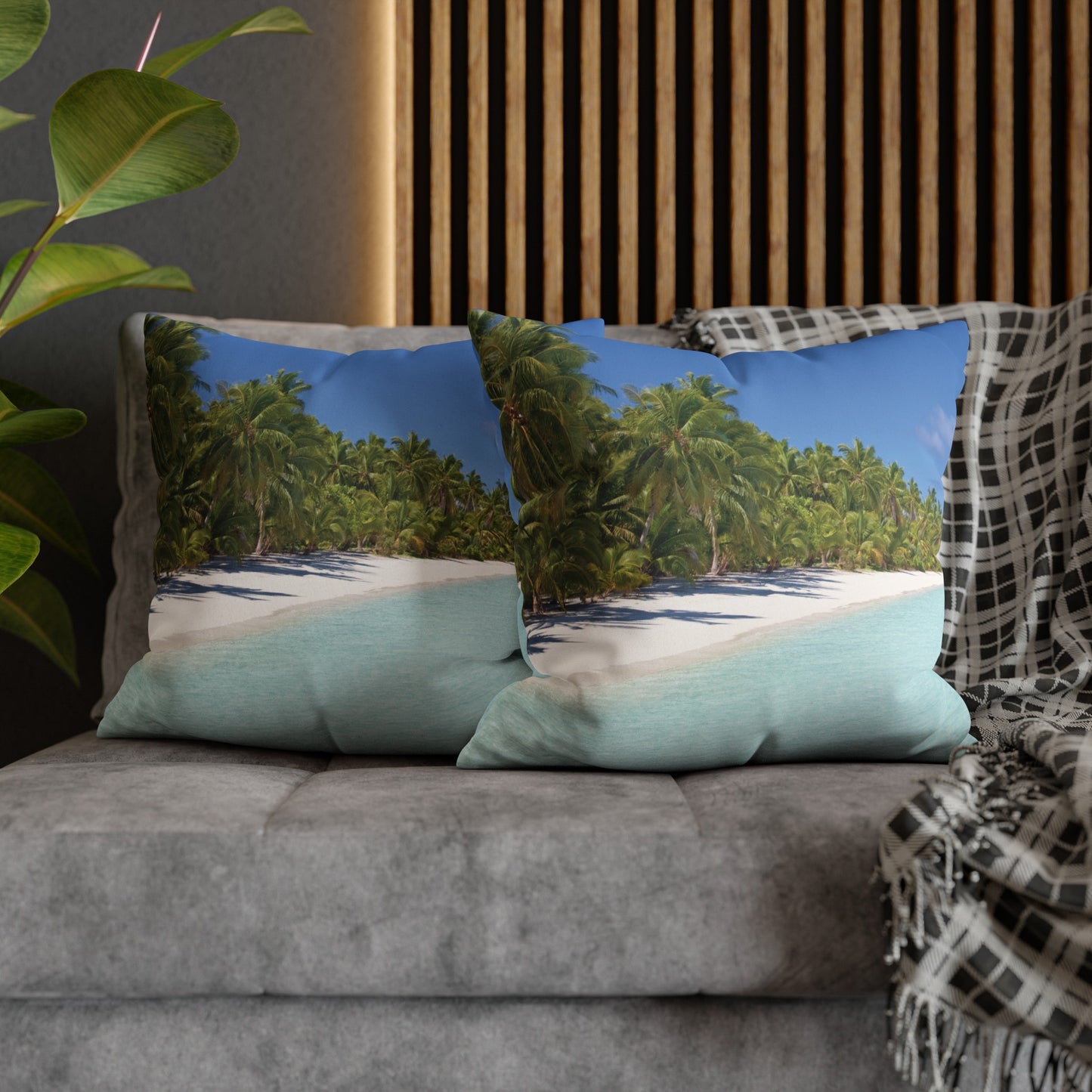 Beach Faux Suede Square Pillowcase