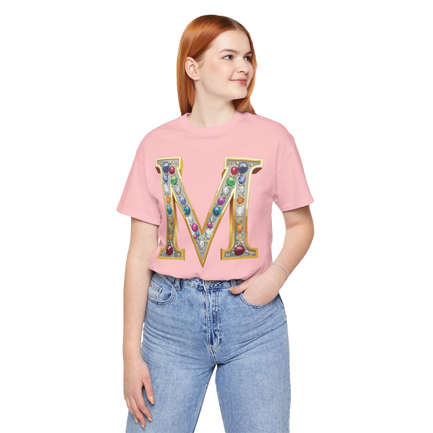 Letter Shirt, Shirt with Letters, Tee Shirt with Gold Letter, Shirt with Antique Letters