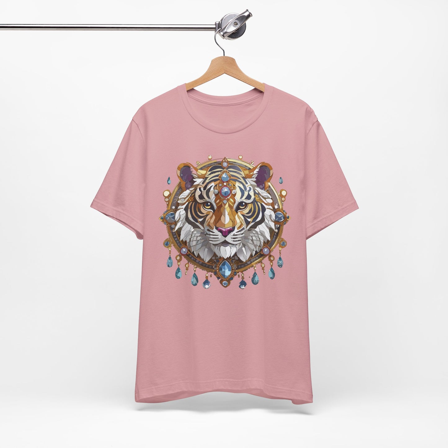 Animal Shirt, Shirt with Animal, Tee Shirt with Gold Animal Medal, Shirt with Antique Animal Medallion