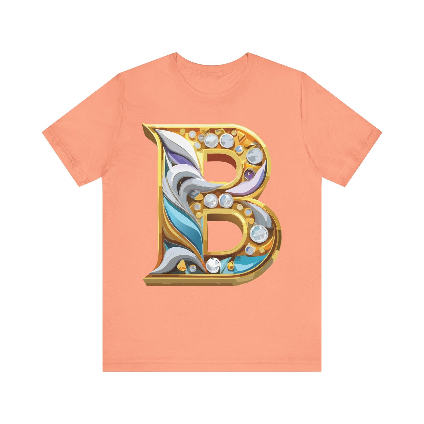Letter Shirt, Shirt with Letters, Tee Shirt with Gold Letter, Shirt with Antique Letters