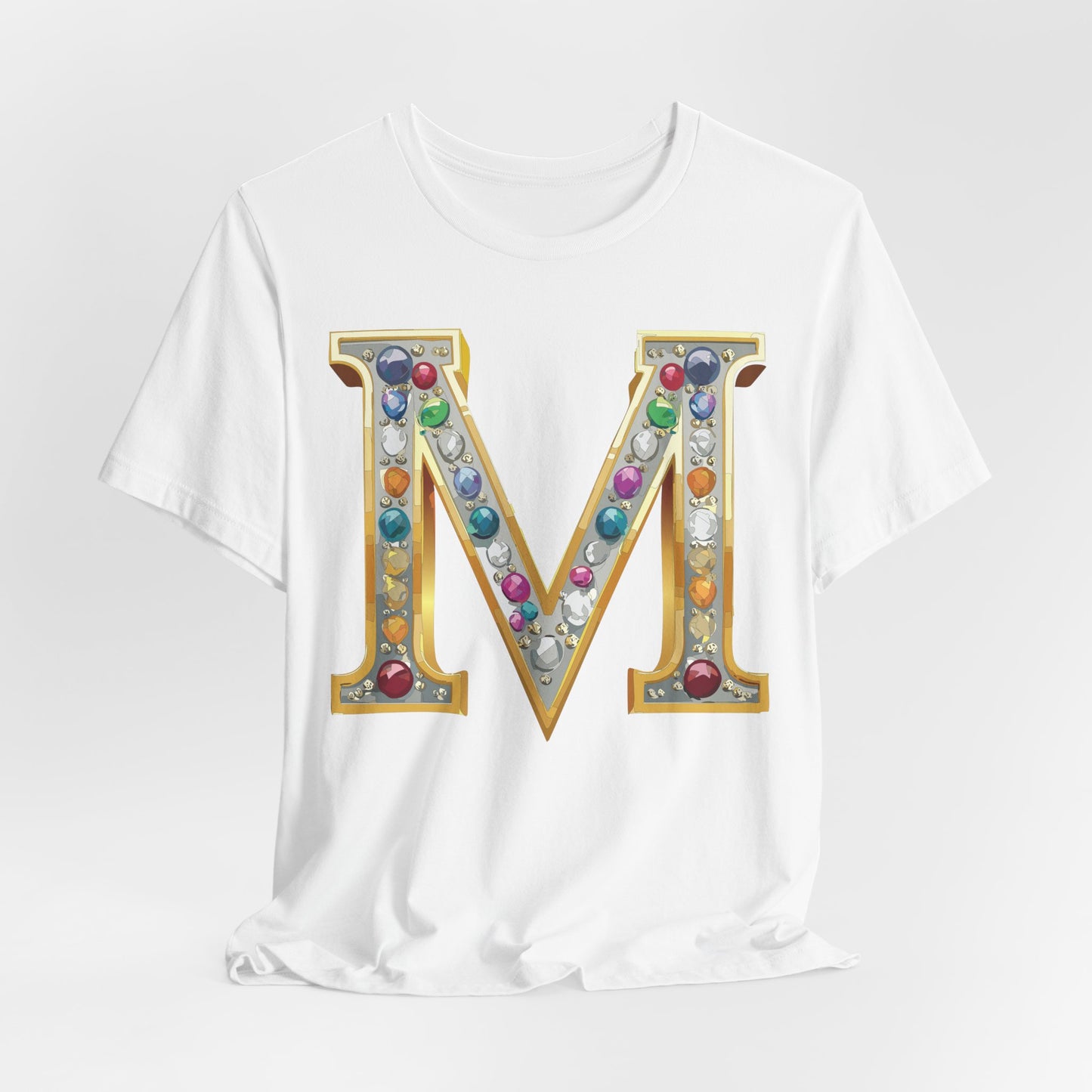 Letter Shirt, Shirt with Letters, Tee Shirt with Gold Letter, Shirt with Antique Letters