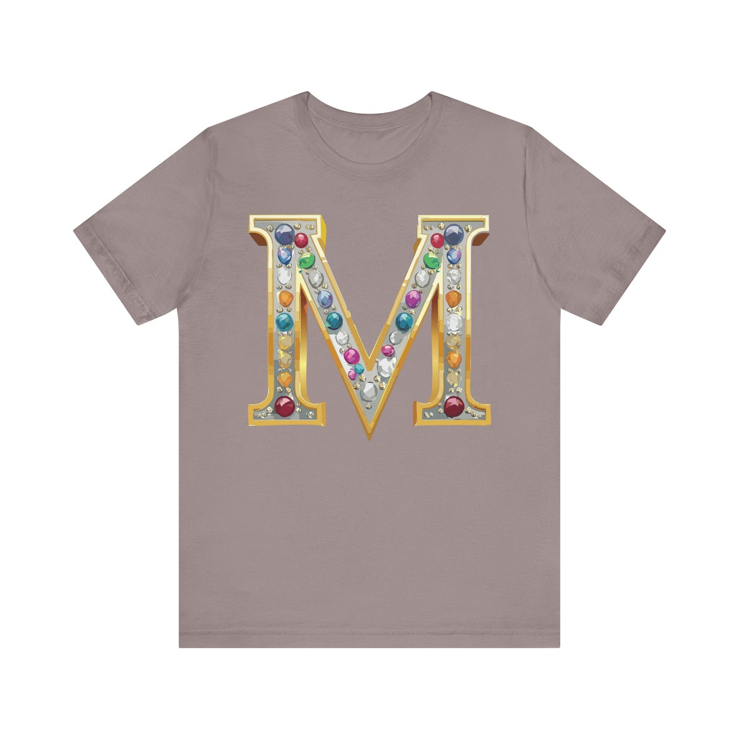 Letter Shirt, Shirt with Letters, Tee Shirt with Gold Letter, Shirt with Antique Letters