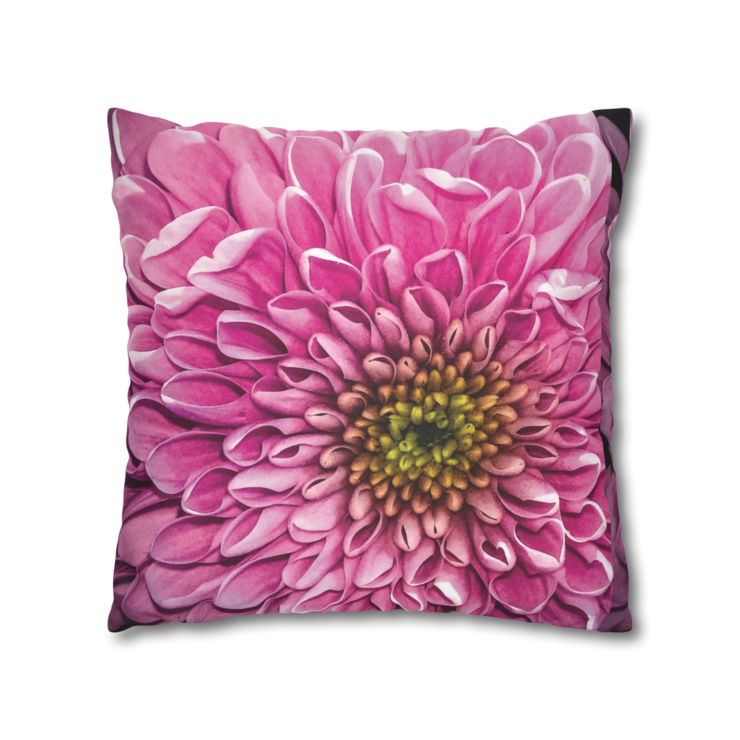 Floral Faux Suede Square Pillowcase