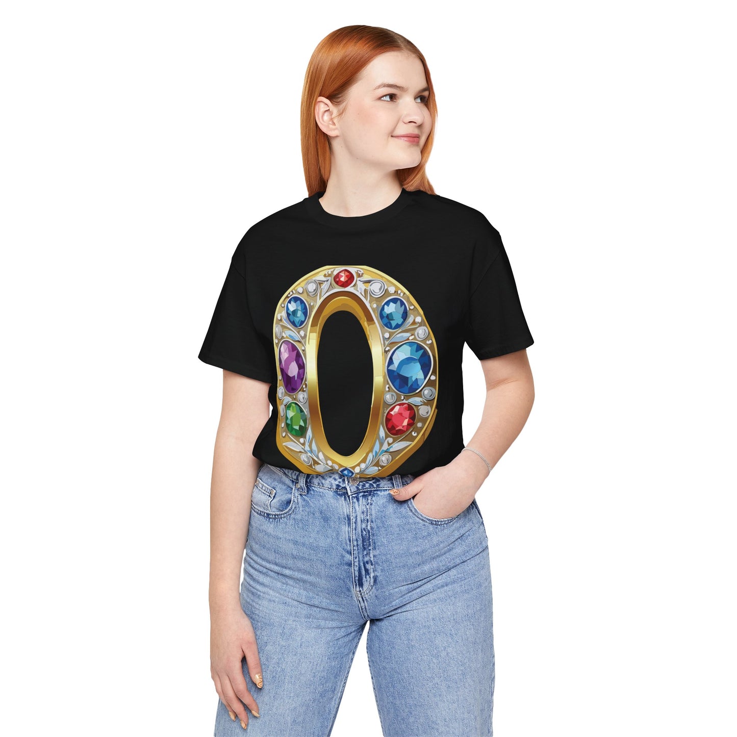 Letter Shirt, Shirt with Letters, Tee Shirt with Gold Letter, Shirt with Antique Letters
