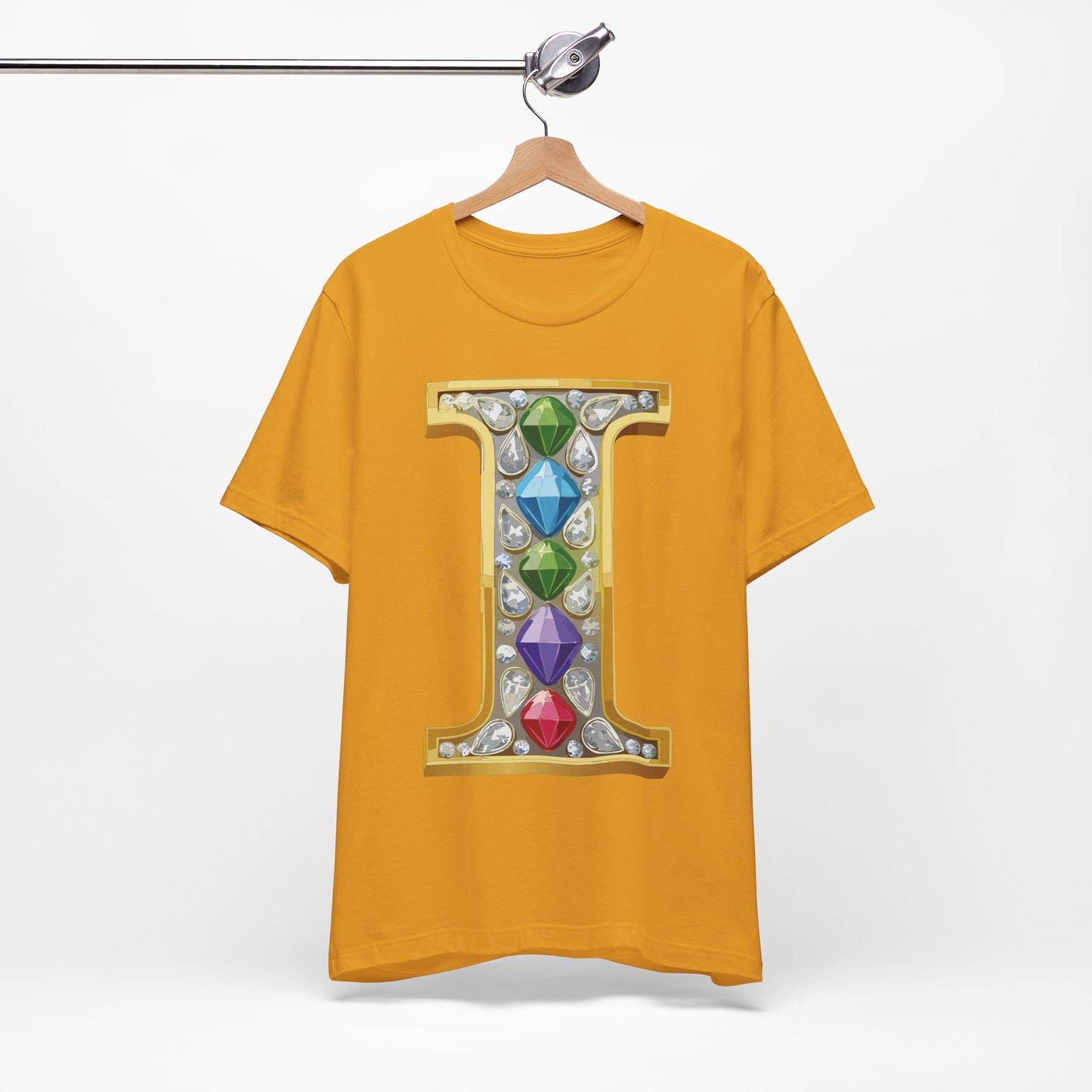Letter Shirt, Shirt with Letters, Tee Shirt with Gold Letter, Shirt with Antique Letters
