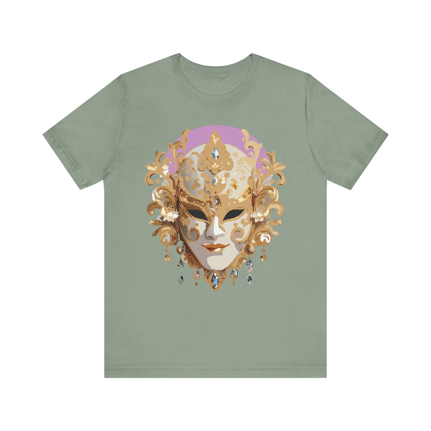 Mask Shirt, Shirt with Mask, Tee Shirt with Gold Face