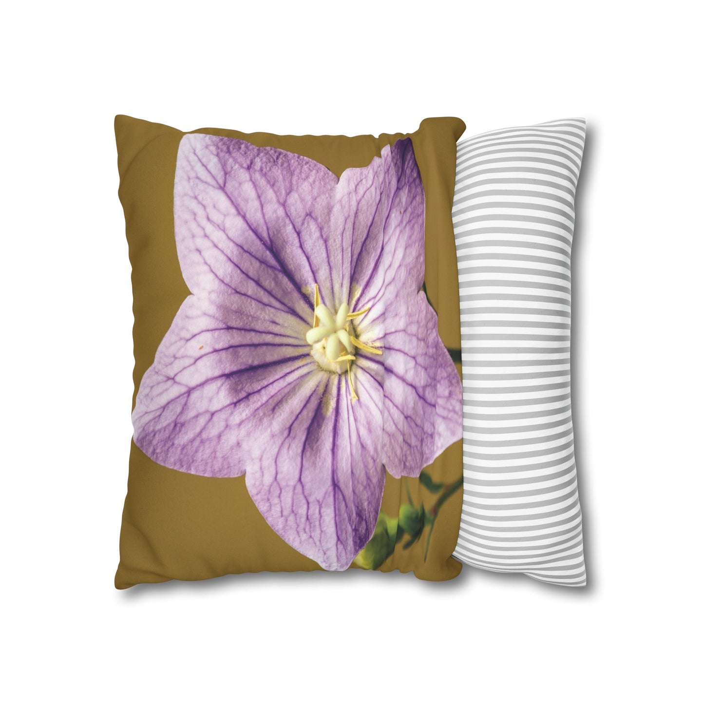 Floral Faux Suede Square Pillowcase