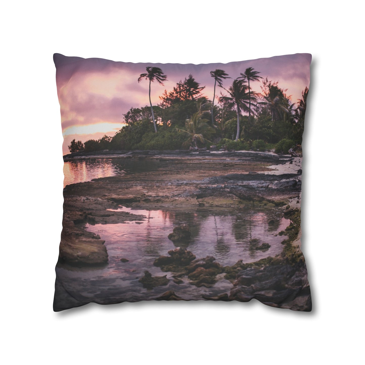 Beach Faux Suede Square Pillowcase