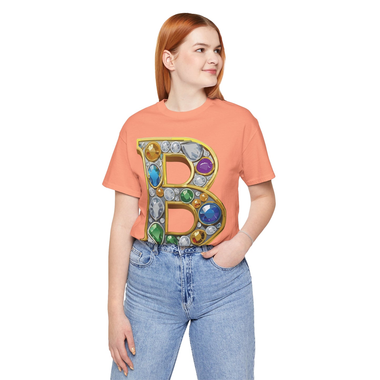 Letter Shirt, Shirt with Letters, Tee Shirt with Gold Letter, Shirt with Antique Letters